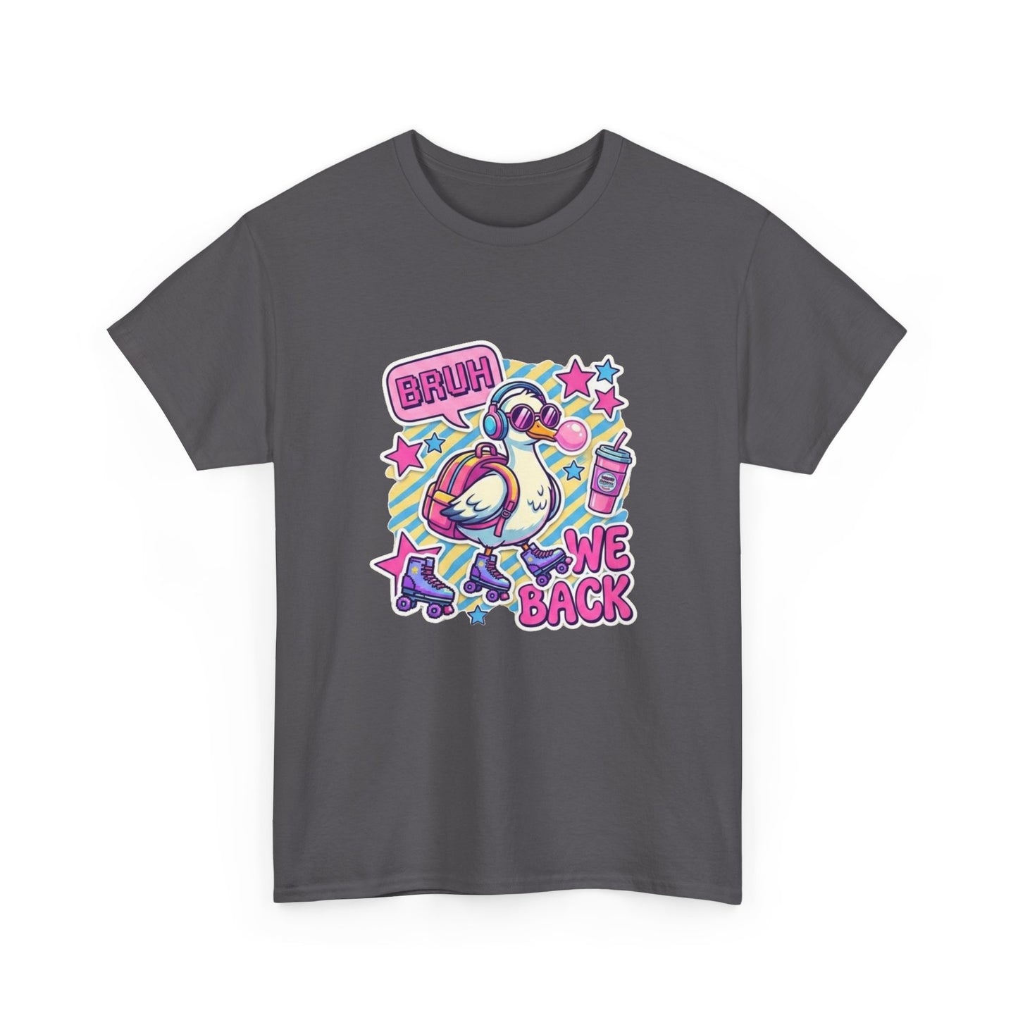T-Shirt — Cute 'Bruh We Back' Cartoon Parrot Graphic Tee