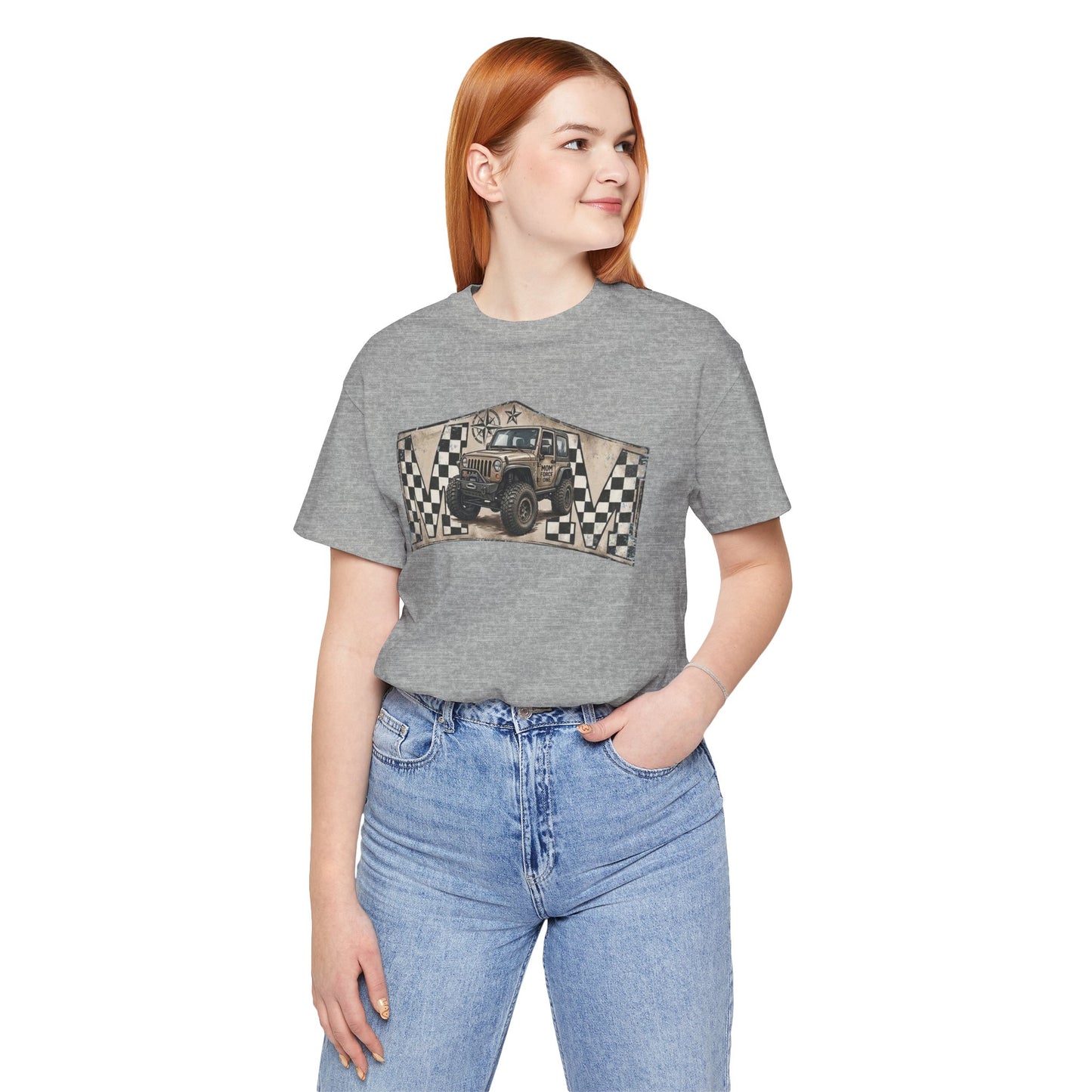 Off‑Road Vintage Jeep Tee — Racing Flag Adventure Shirt