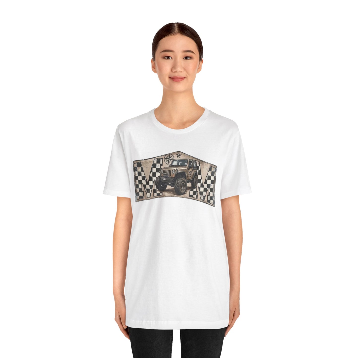 Off‑Road Vintage Jeep Tee — Racing Flag Adventure Shirt