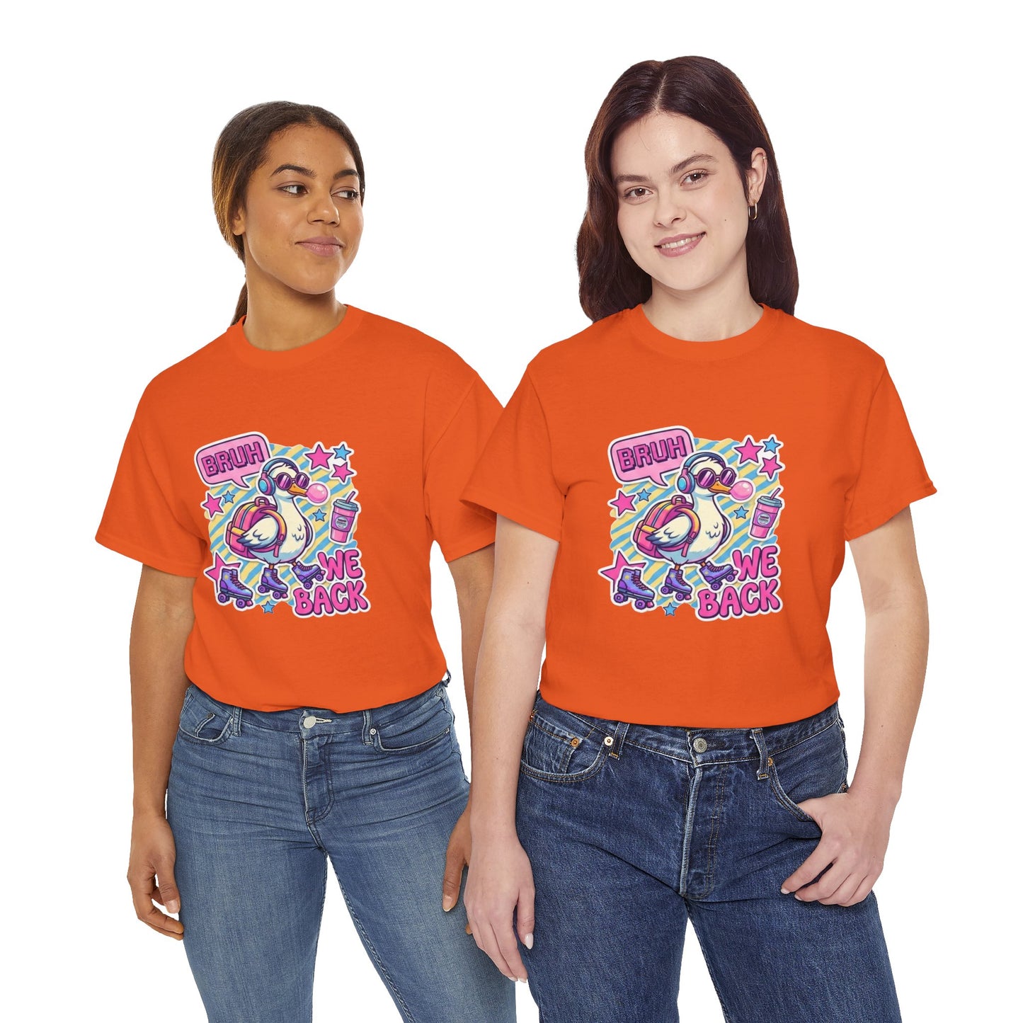 T-Shirt — Cute 'Bruh We Back' Cartoon Parrot Graphic Tee