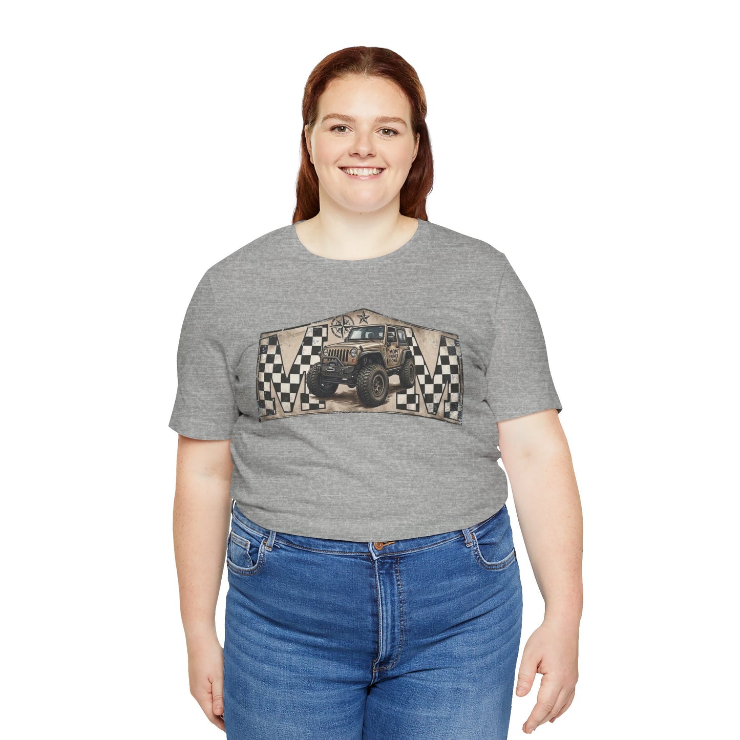 Off‑Road Vintage Jeep Tee — Racing Flag Adventure Shirt