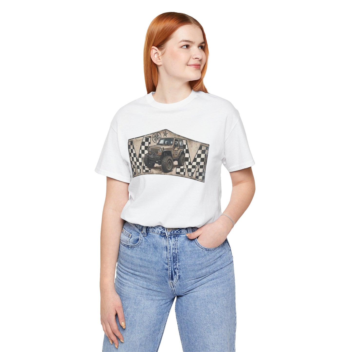 Off‑Road Vintage Jeep Tee — Racing Flag Adventure Shirt