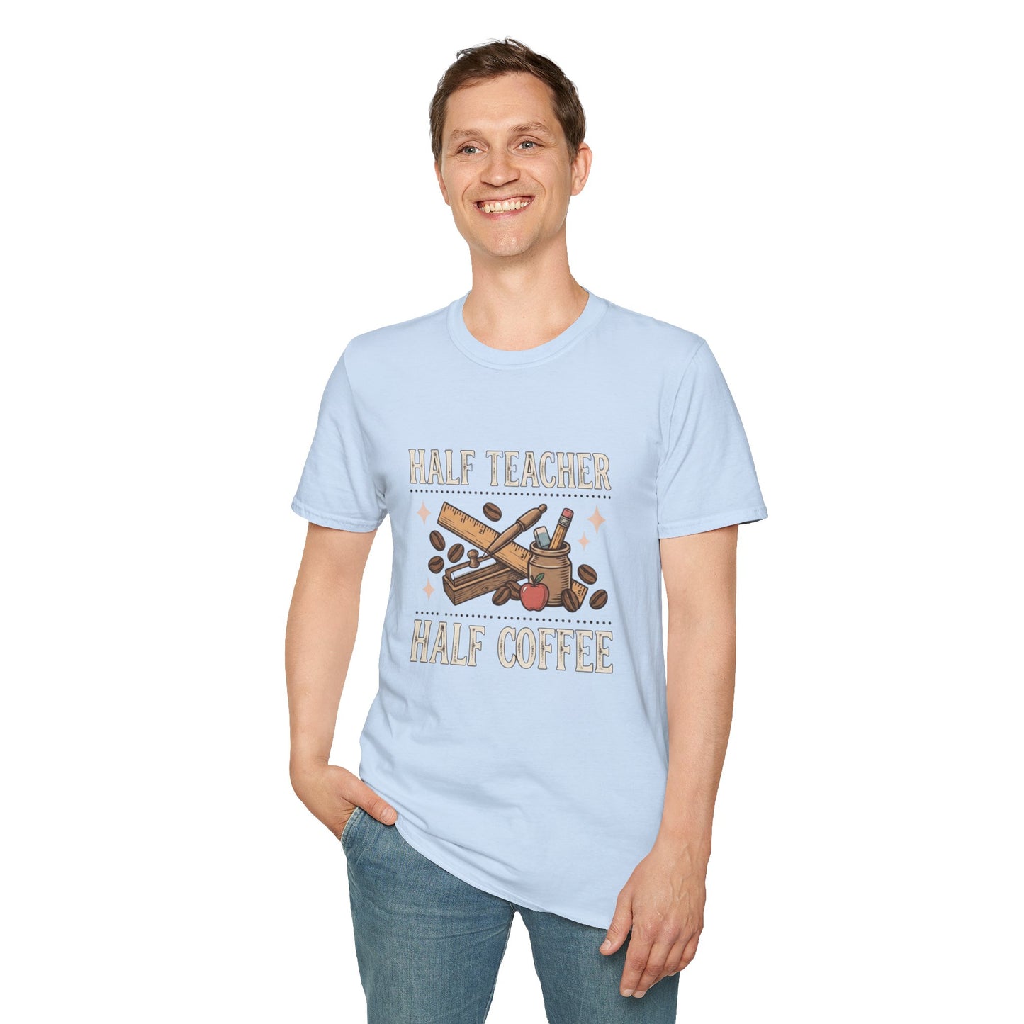 Half Teacher Half Coffee T-Shirt — Funny Teacher Coffee Shirt