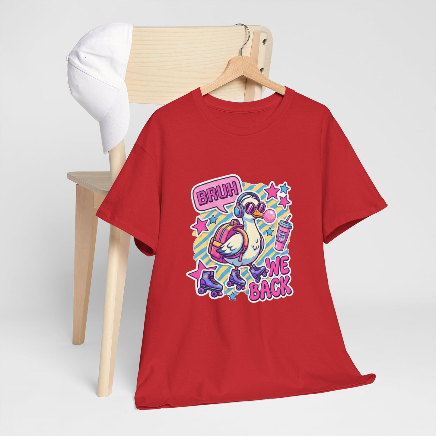 T-Shirt — Cute 'Bruh We Back' Cartoon Parrot Graphic Tee