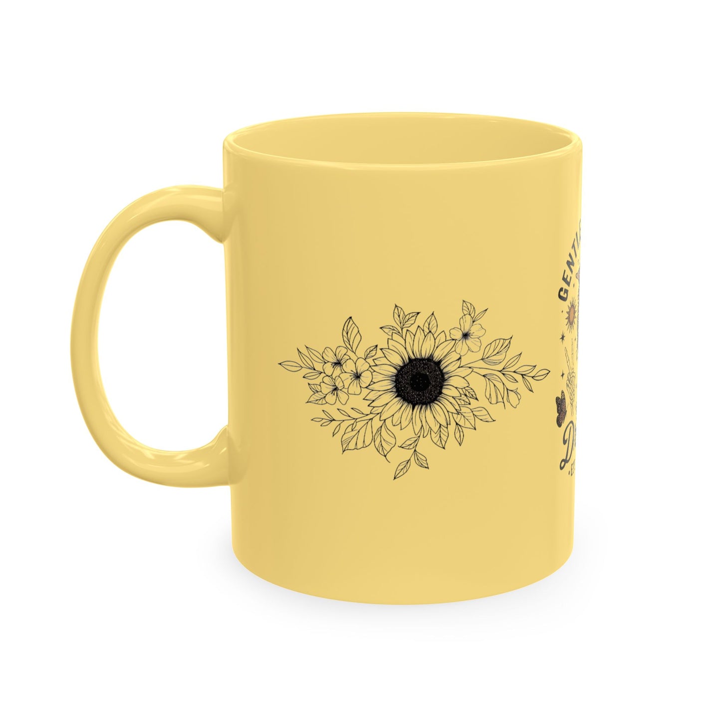 Gentle Parenting 'Drop Out' Ceramic Mug — Funny Skull Floral Coffee Cup