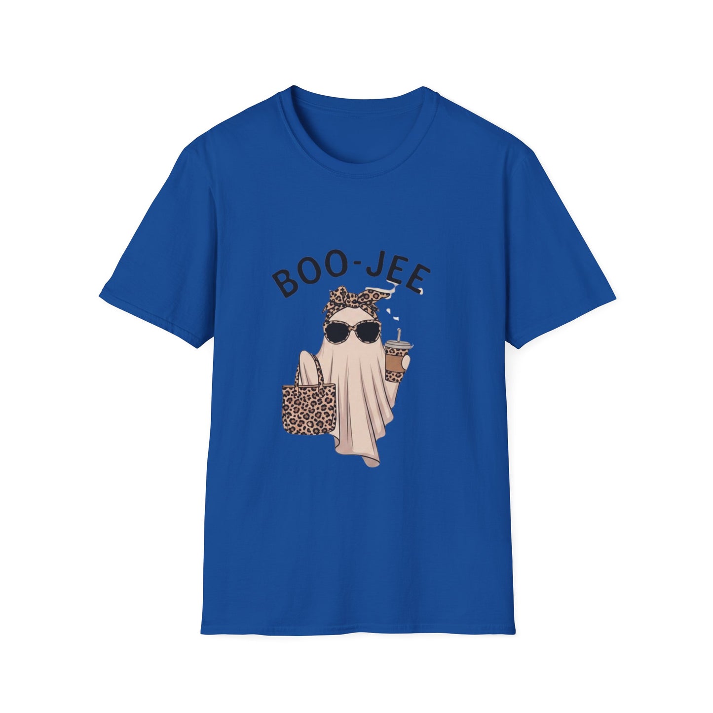Boo-Jee Graphic T-Shirt — Cute Ghost with Leopard Headband & Sunglasses