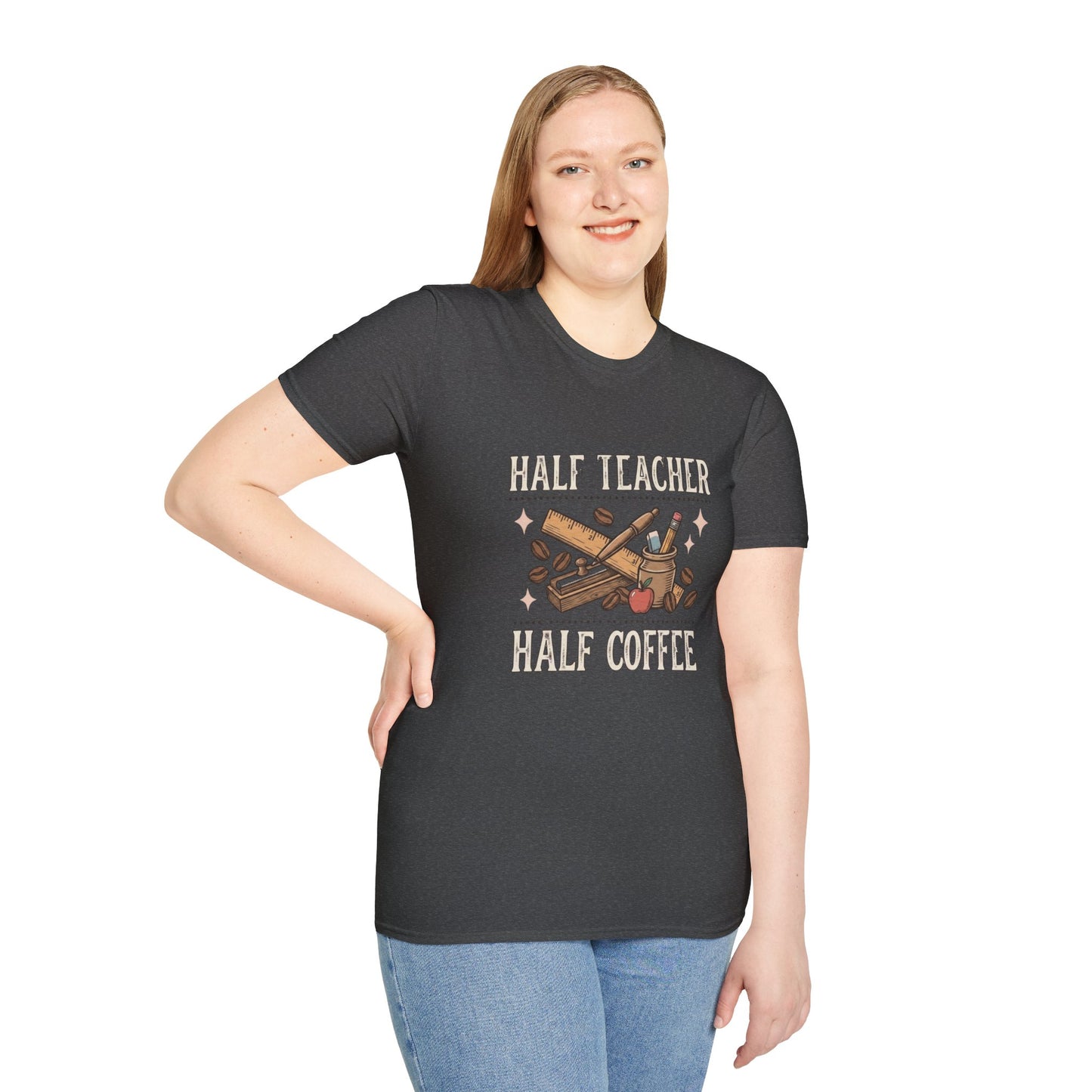 Half Teacher Half Coffee T-Shirt — Funny Teacher Coffee Shirt