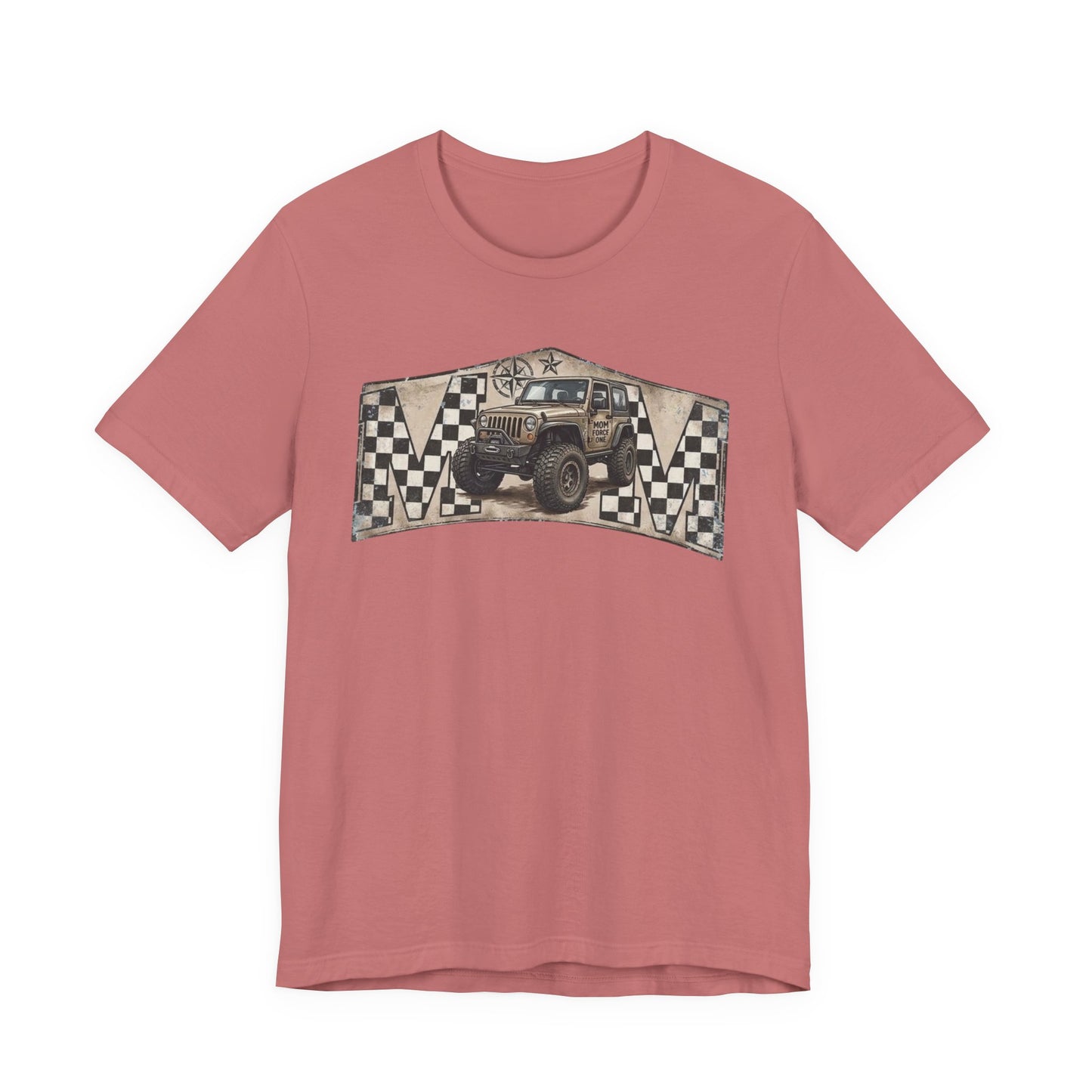 Off‑Road Vintage Jeep Tee — Racing Flag Adventure Shirt