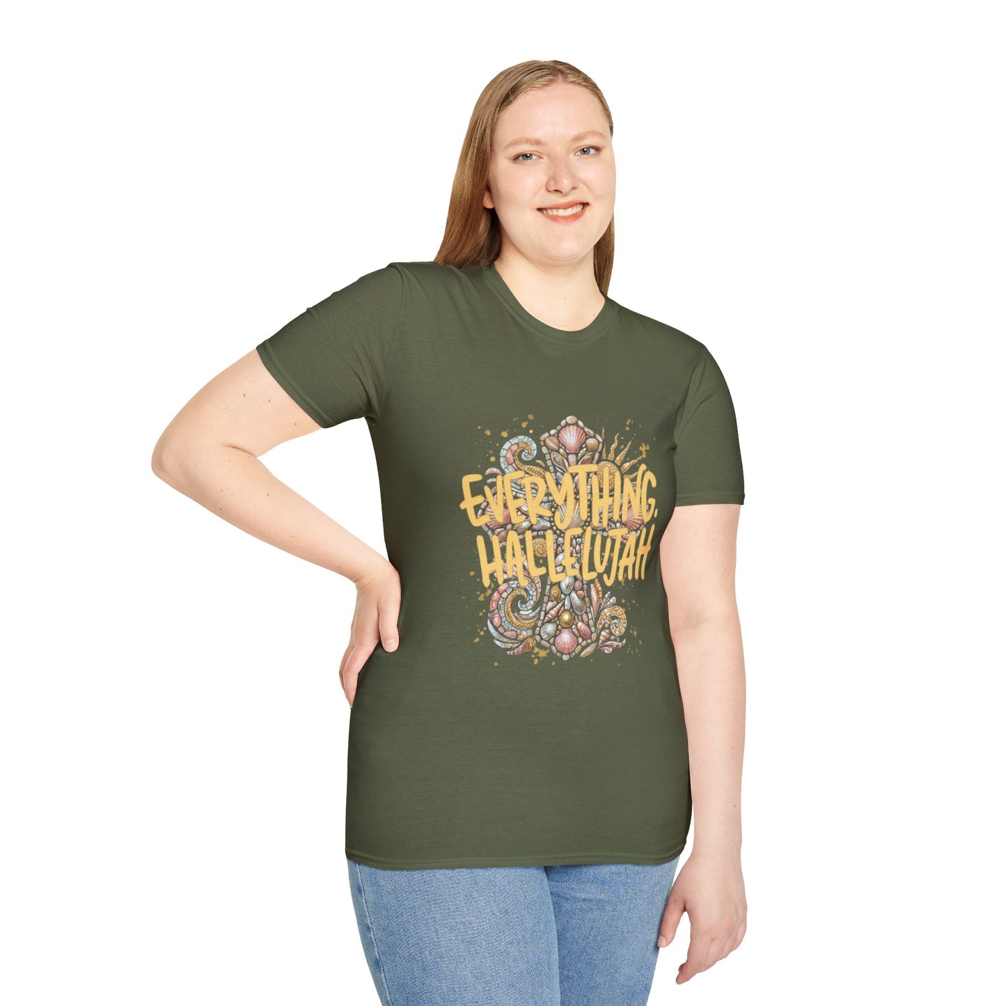 Everything Hallelujah T-Shirt — Floral Gospel Faith Tee