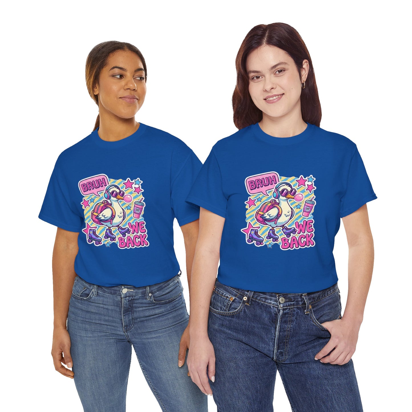 T-Shirt — Cute 'Bruh We Back' Cartoon Parrot Graphic Tee
