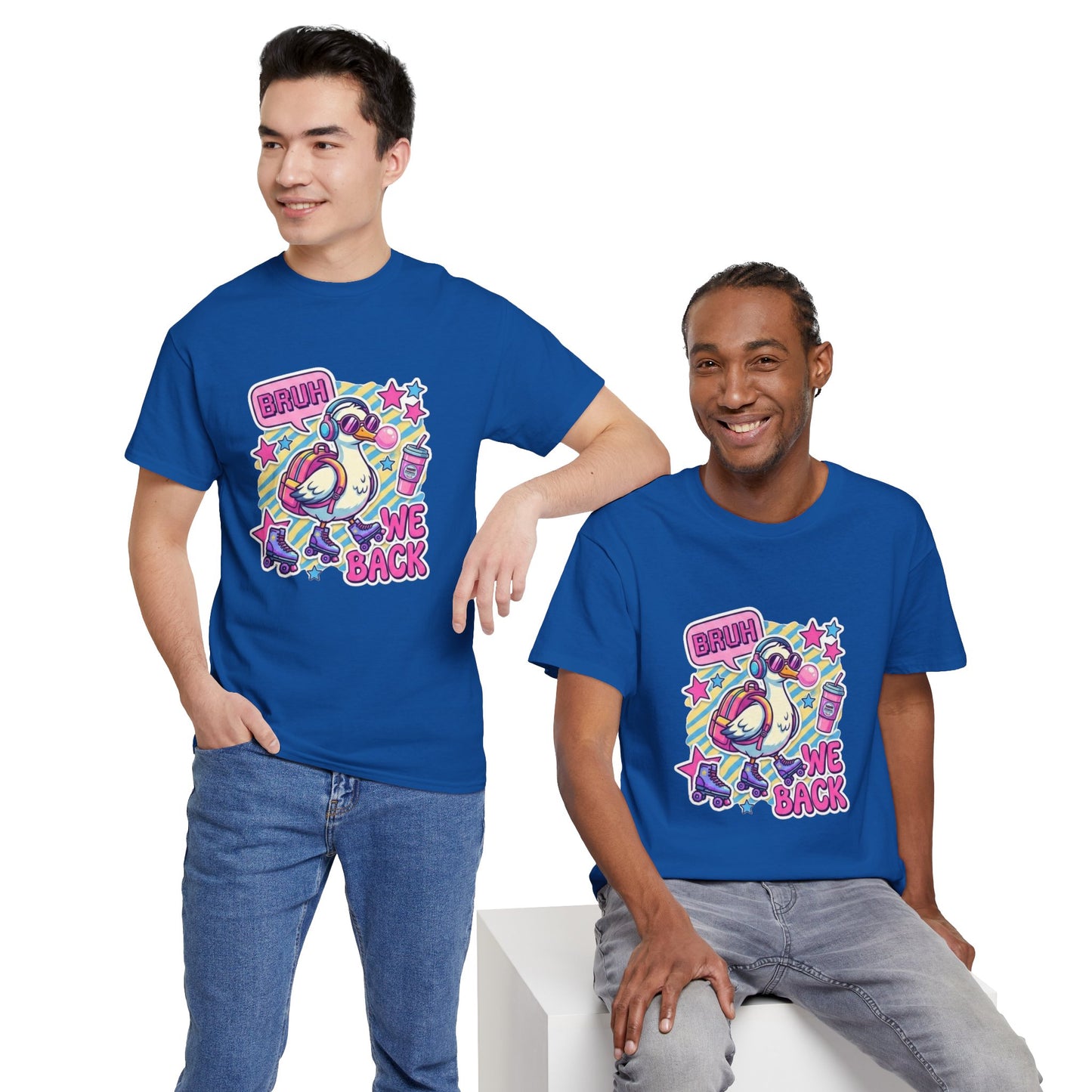 T-Shirt — Cute 'Bruh We Back' Cartoon Parrot Graphic Tee