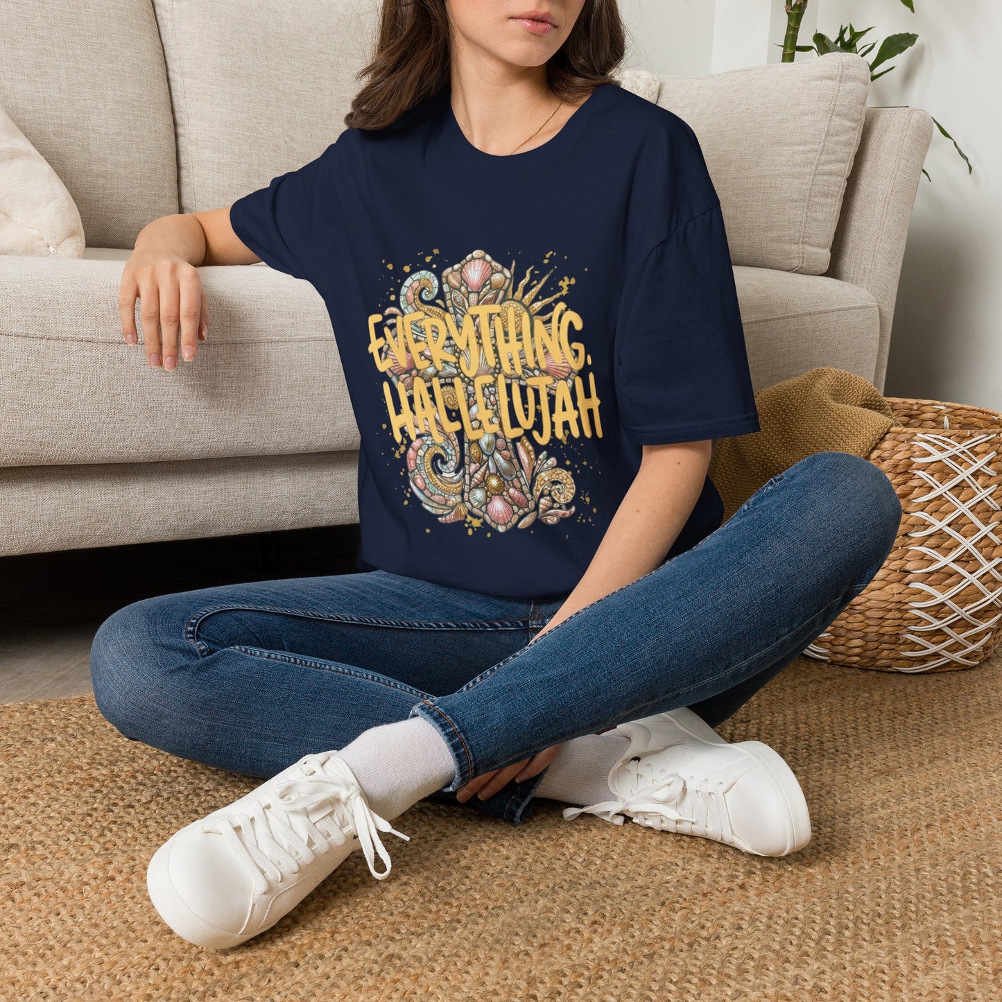 Everything Hallelujah T-Shirt — Floral Gospel Faith Tee