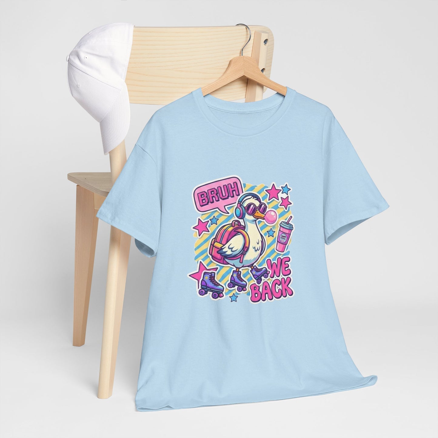 T-Shirt — Cute 'Bruh We Back' Cartoon Parrot Graphic Tee