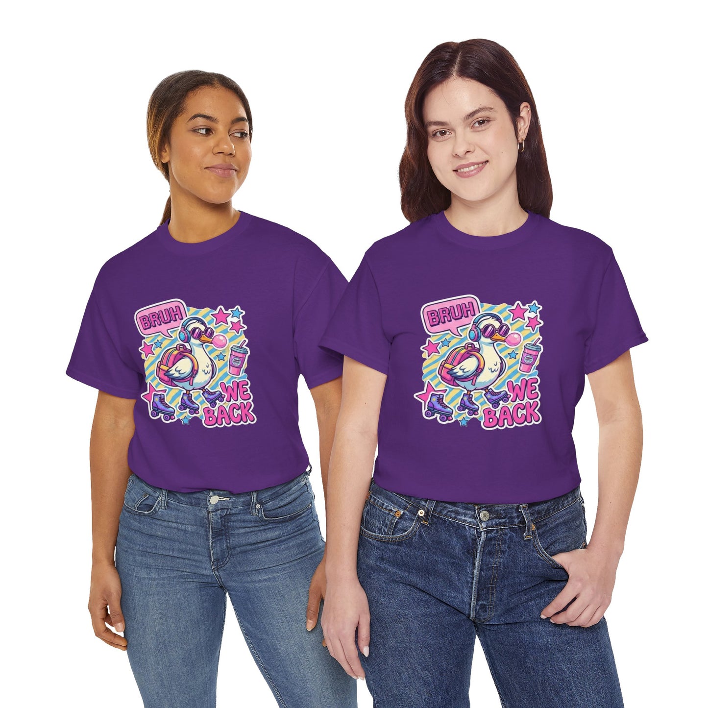 T-Shirt — Cute 'Bruh We Back' Cartoon Parrot Graphic Tee