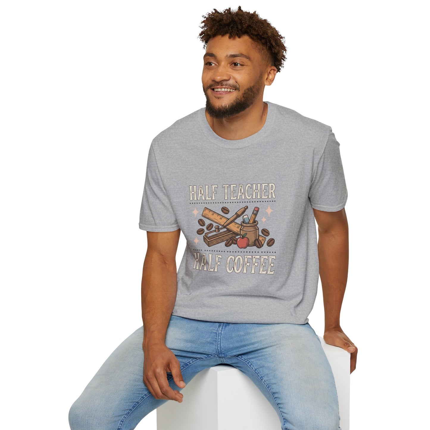 Half Teacher Half Coffee T-Shirt — Funny Teacher Coffee Shirt