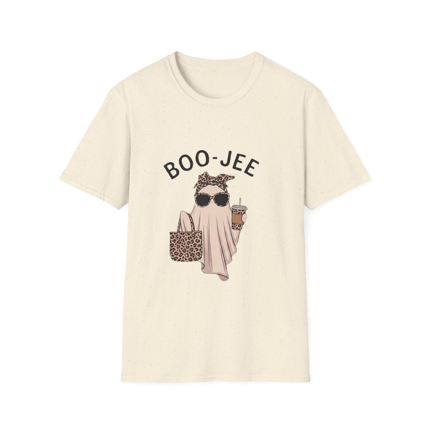 Boo-Jee Graphic T-Shirt — Cute Ghost with Leopard Headband & Sunglasses