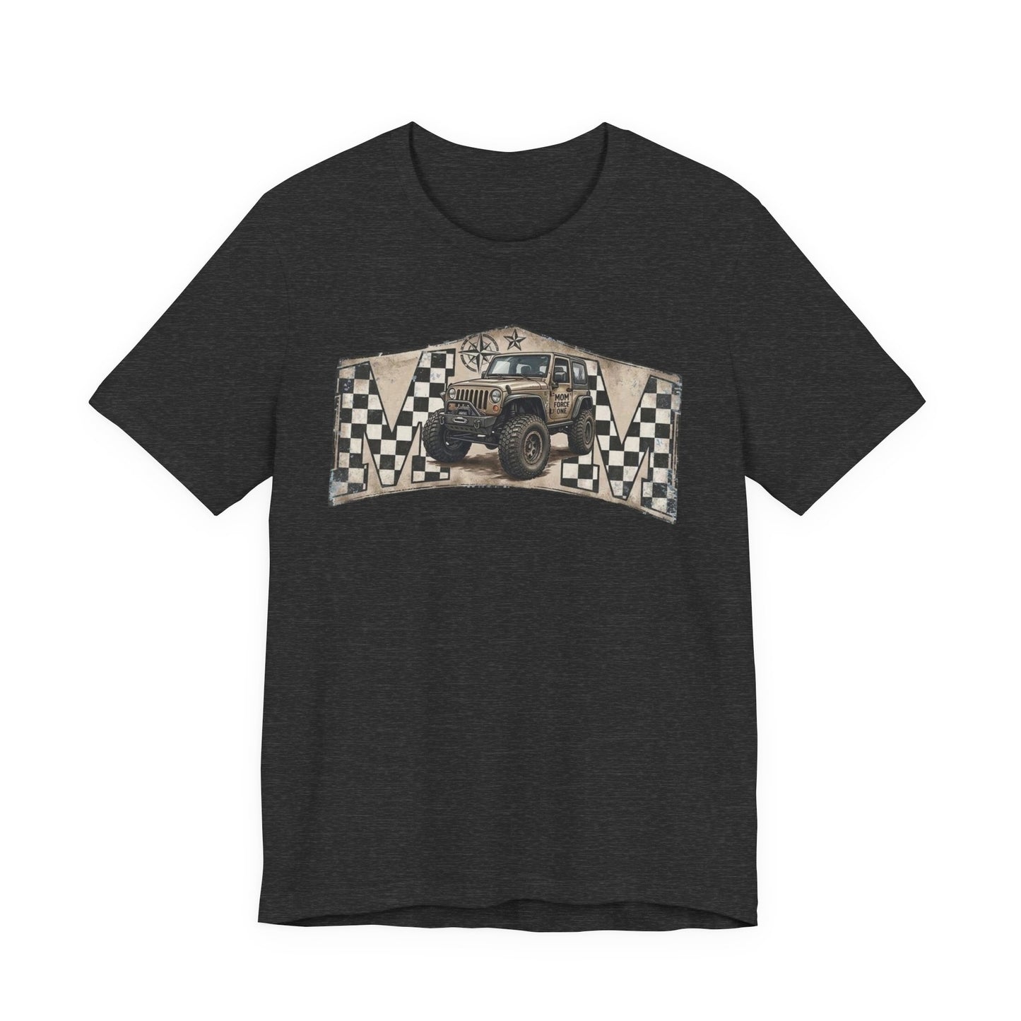Off‑Road Vintage Jeep Tee — Racing Flag Adventure Shirt