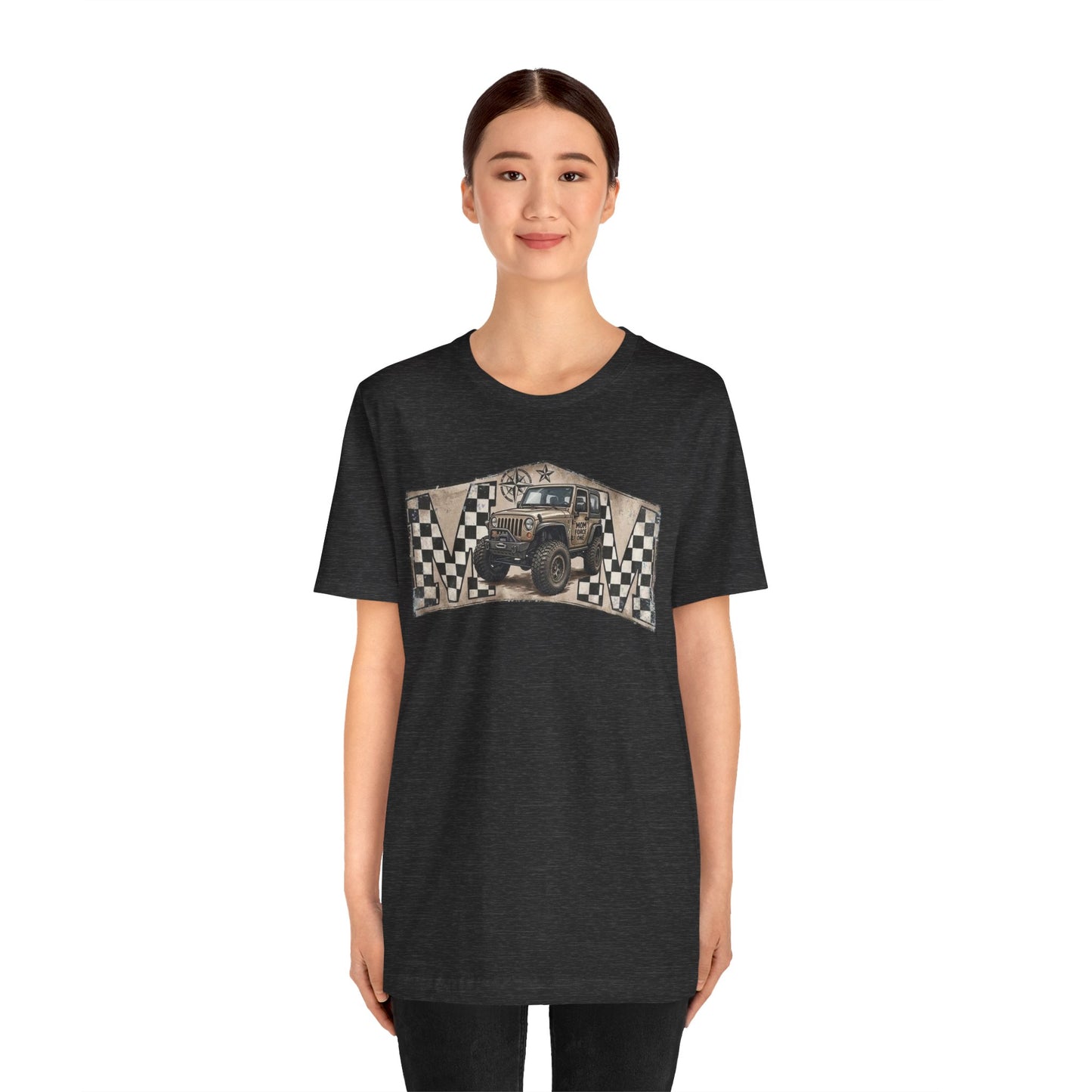 Off‑Road Vintage Jeep Tee — Racing Flag Adventure Shirt