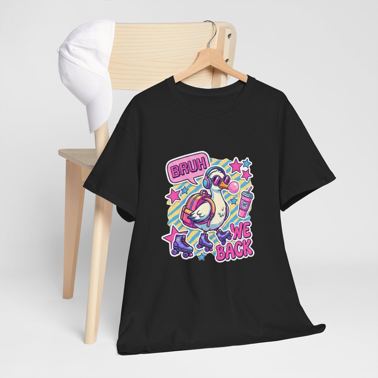 T-Shirt — Cute 'Bruh We Back' Cartoon Parrot Graphic Tee