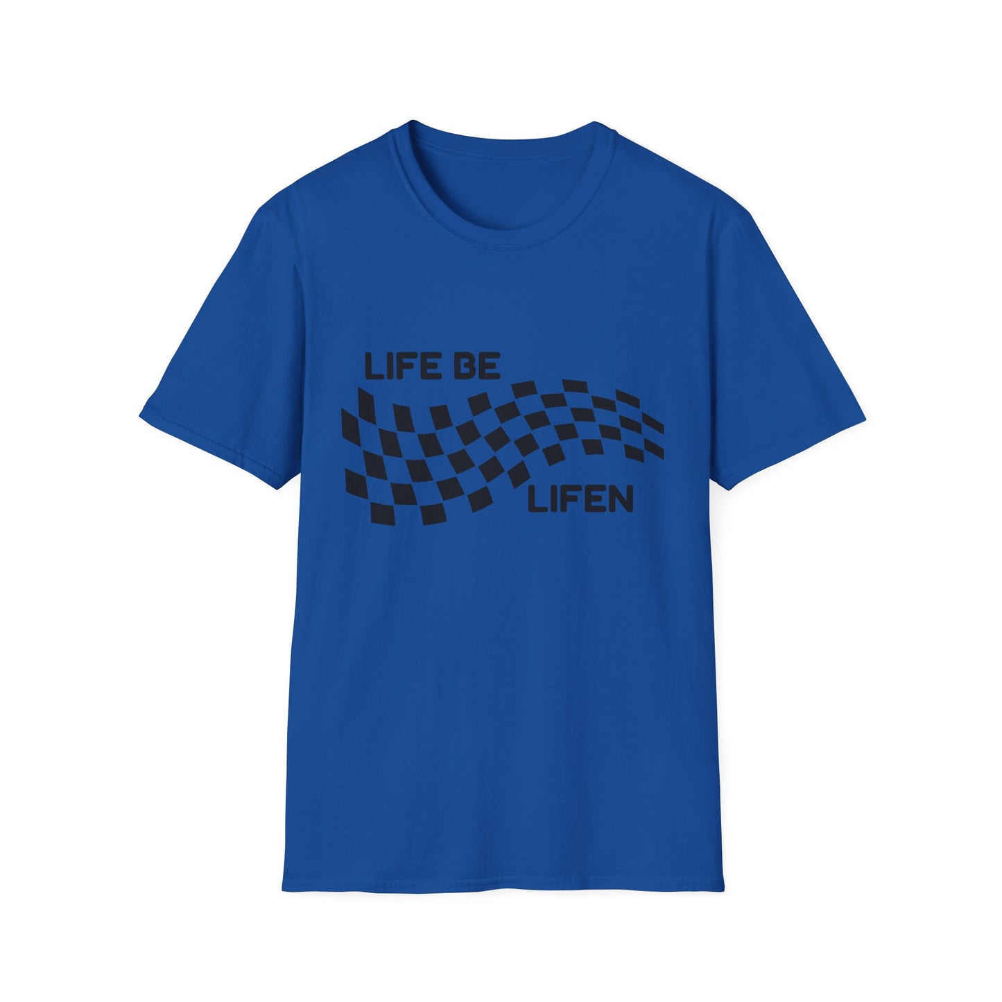 Life Be Lifen Checkered T‑Shirt — Retro Racing Graphic Tee