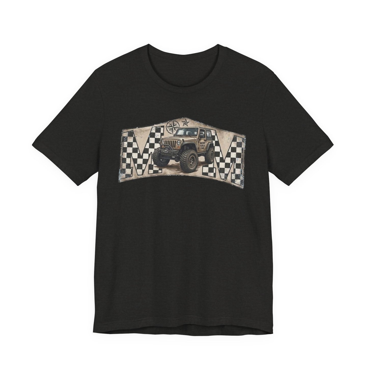Off‑Road Vintage Jeep Tee — Racing Flag Adventure Shirt