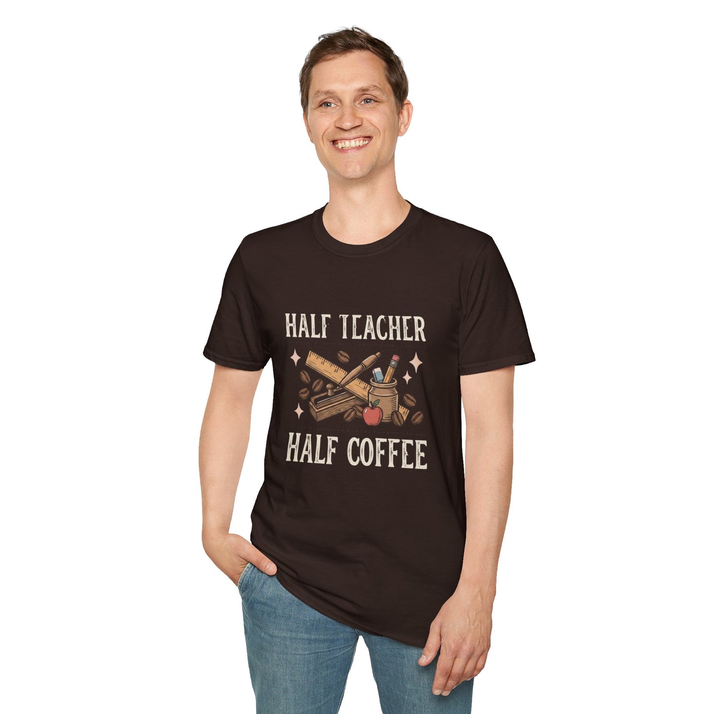 Half Teacher Half Coffee T-Shirt — Funny Teacher Coffee Shirt