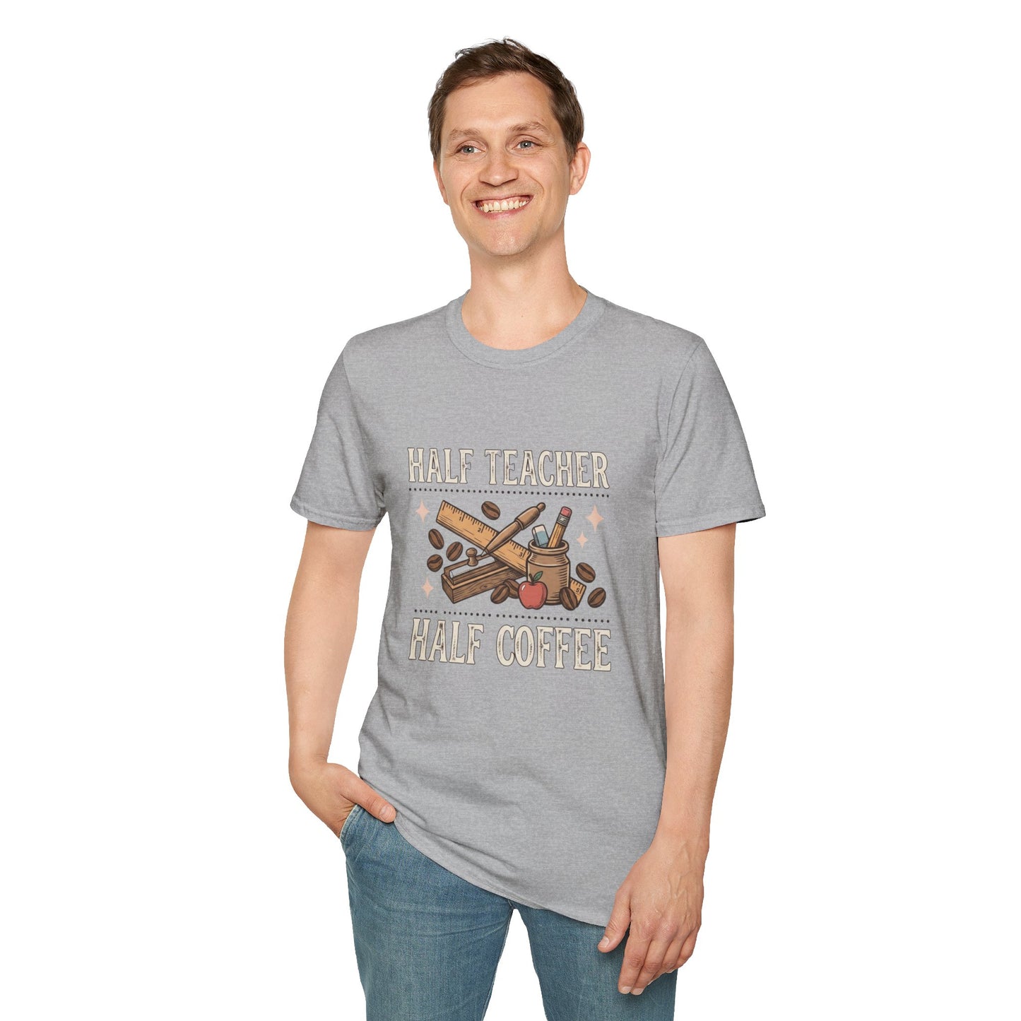Half Teacher Half Coffee T-Shirt — Funny Teacher Coffee Shirt