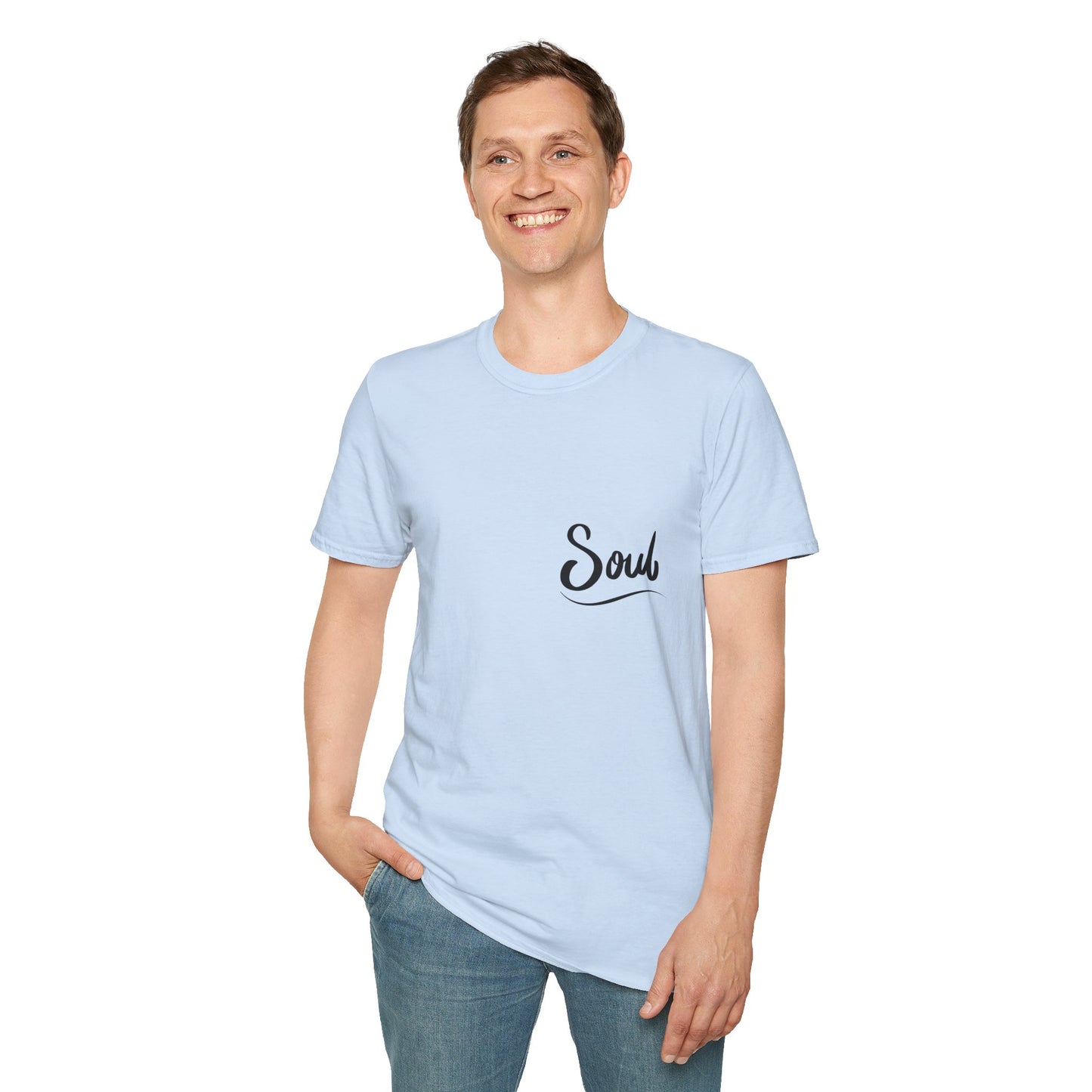 Soul Script T-Shirt — Minimal Inspirational Pocket Tee
