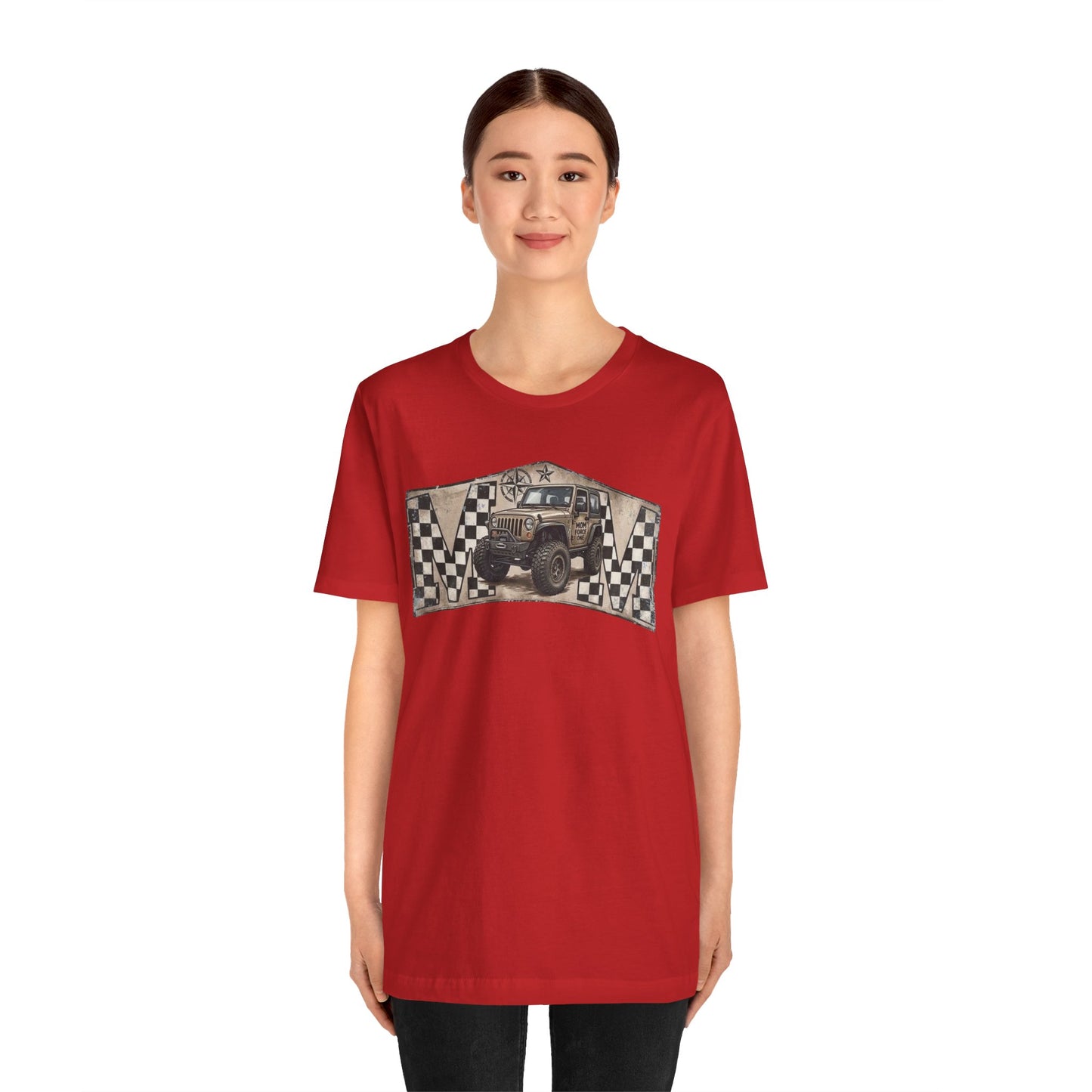 Off‑Road Vintage Jeep Tee — Racing Flag Adventure Shirt