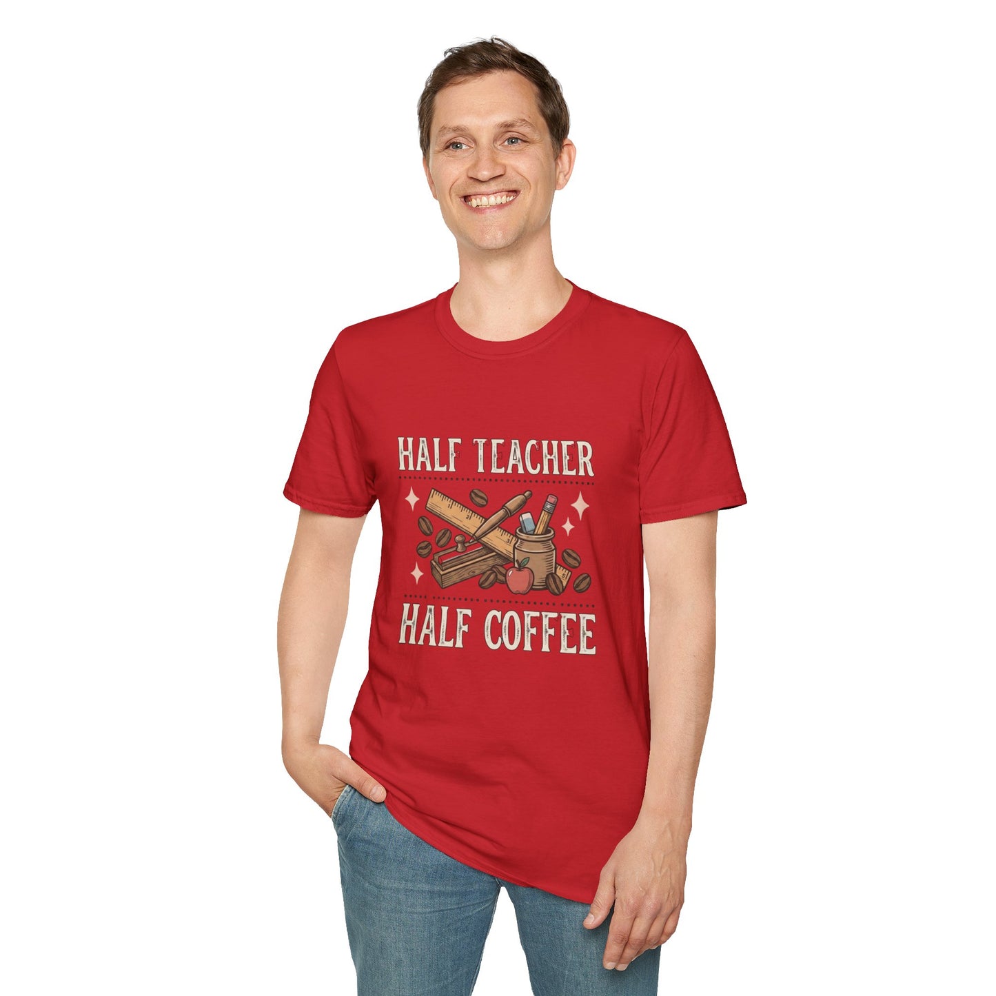 Half Teacher Half Coffee T-Shirt — Funny Teacher Coffee Shirt
