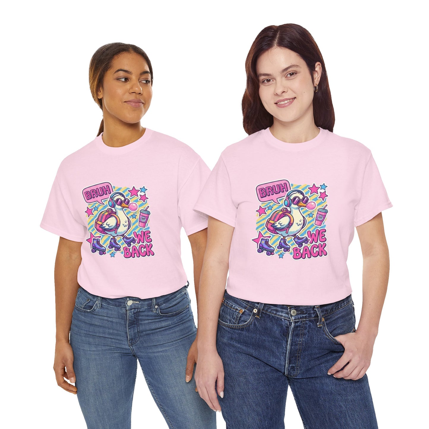 T-Shirt — Cute 'Bruh We Back' Cartoon Parrot Graphic Tee