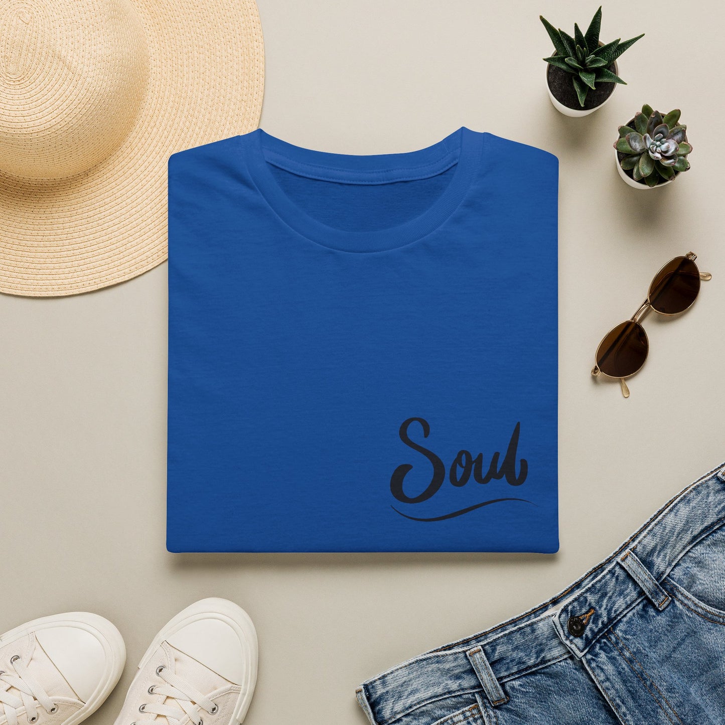 Soul Script T-Shirt — Minimal Inspirational Pocket Tee