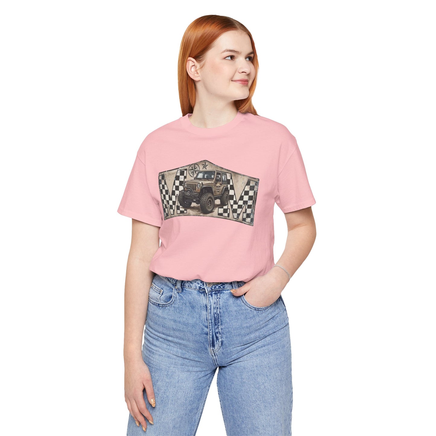 Off‑Road Vintage Jeep Tee — Racing Flag Adventure Shirt
