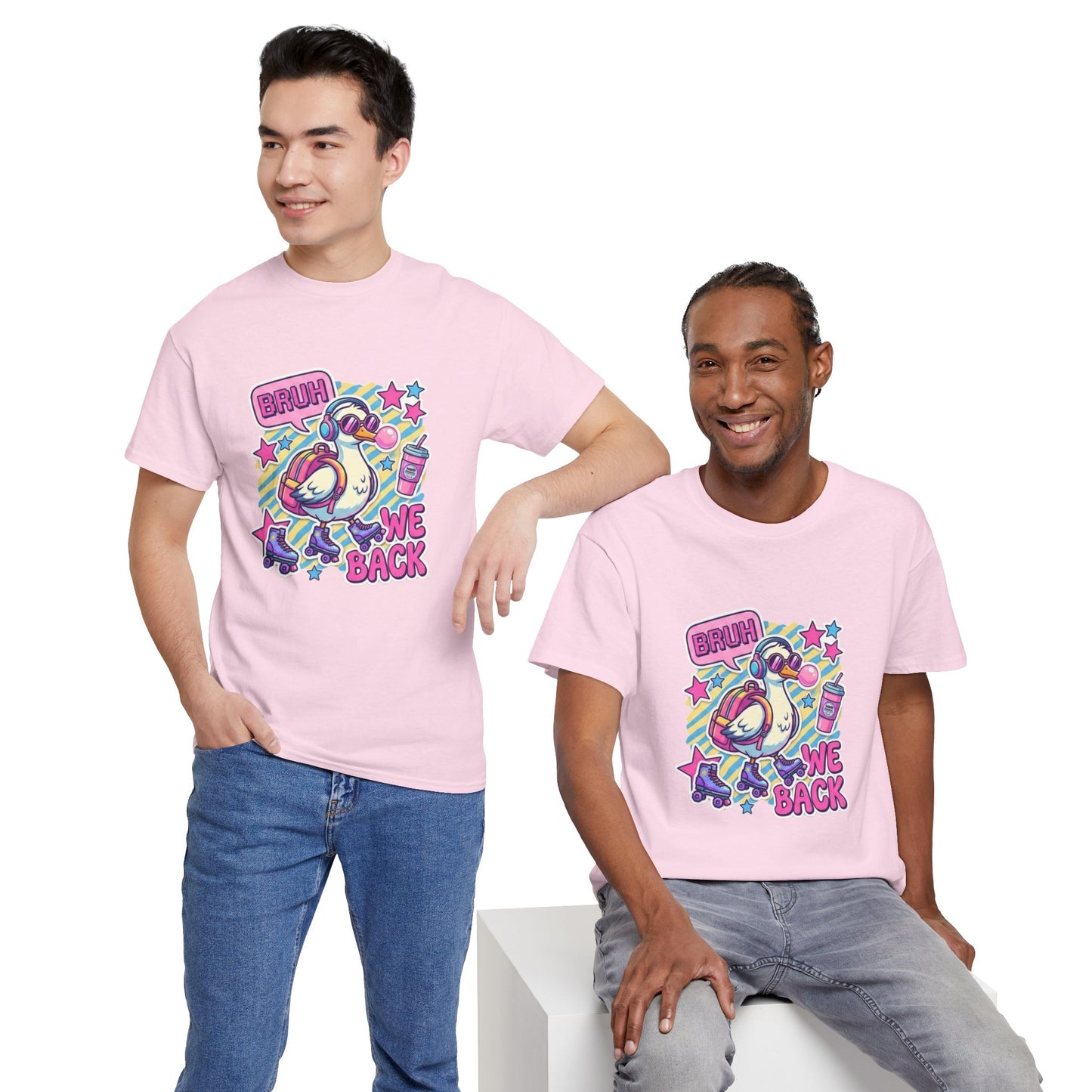 T-Shirt — Cute 'Bruh We Back' Cartoon Parrot Graphic Tee