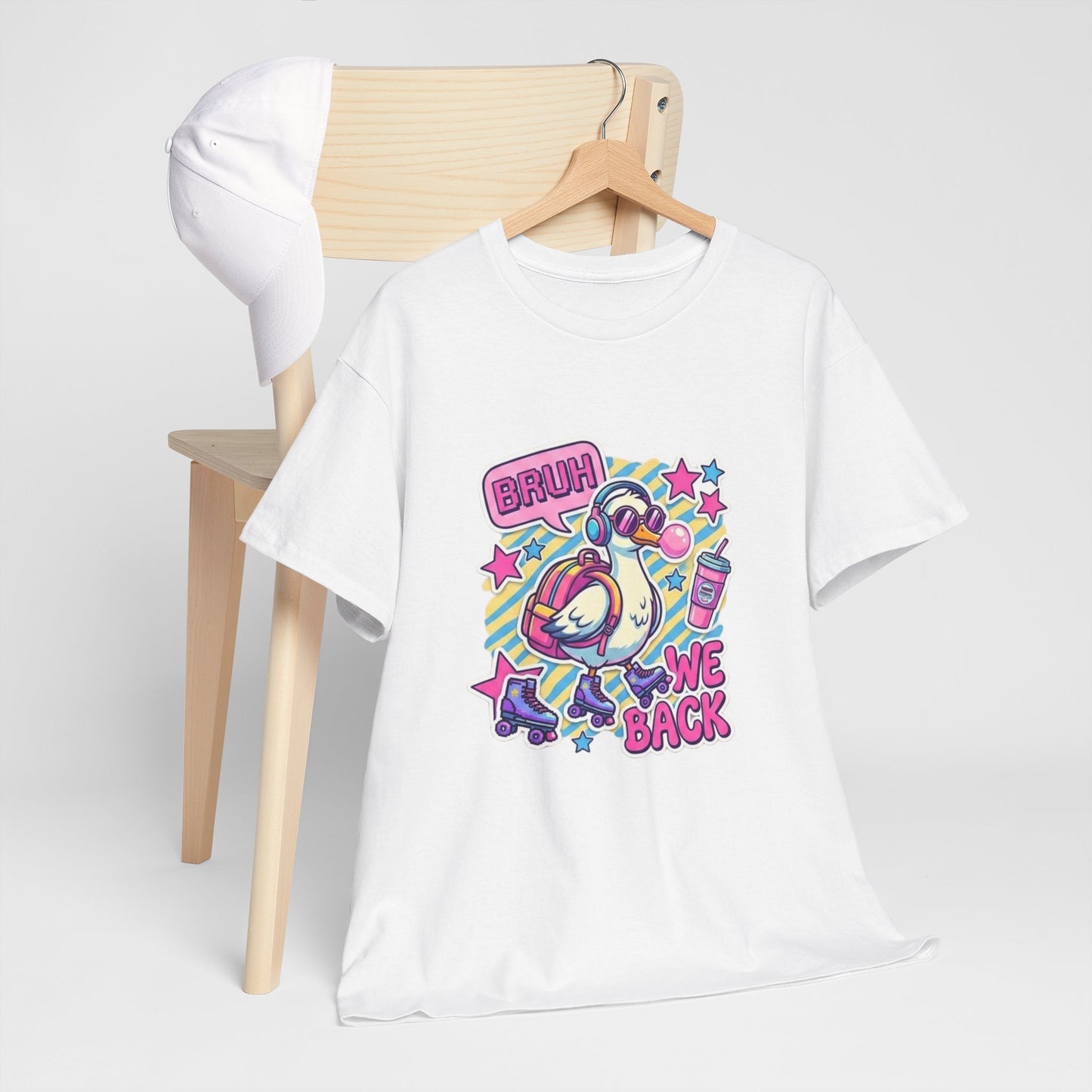 T-Shirt — Cute 'Bruh We Back' Cartoon Parrot Graphic Tee