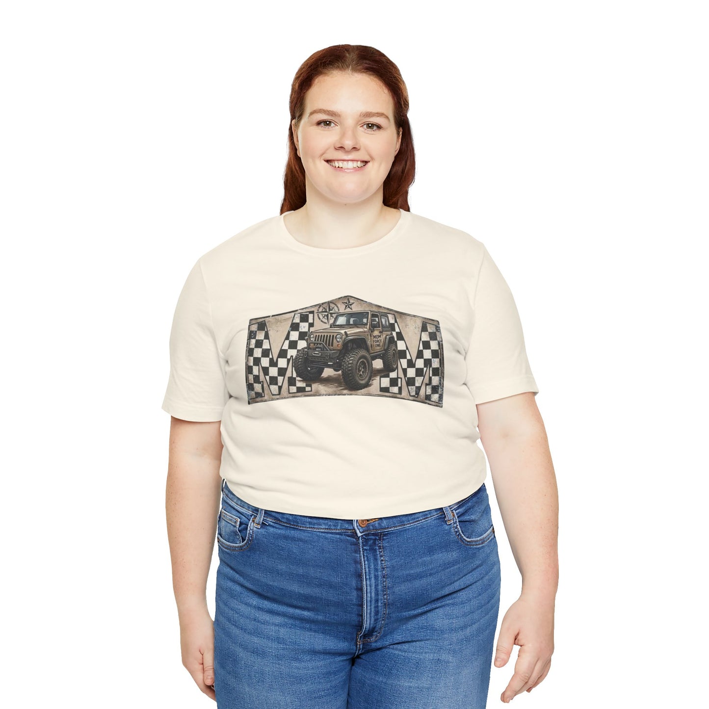 Off‑Road Vintage Jeep Tee — Racing Flag Adventure Shirt