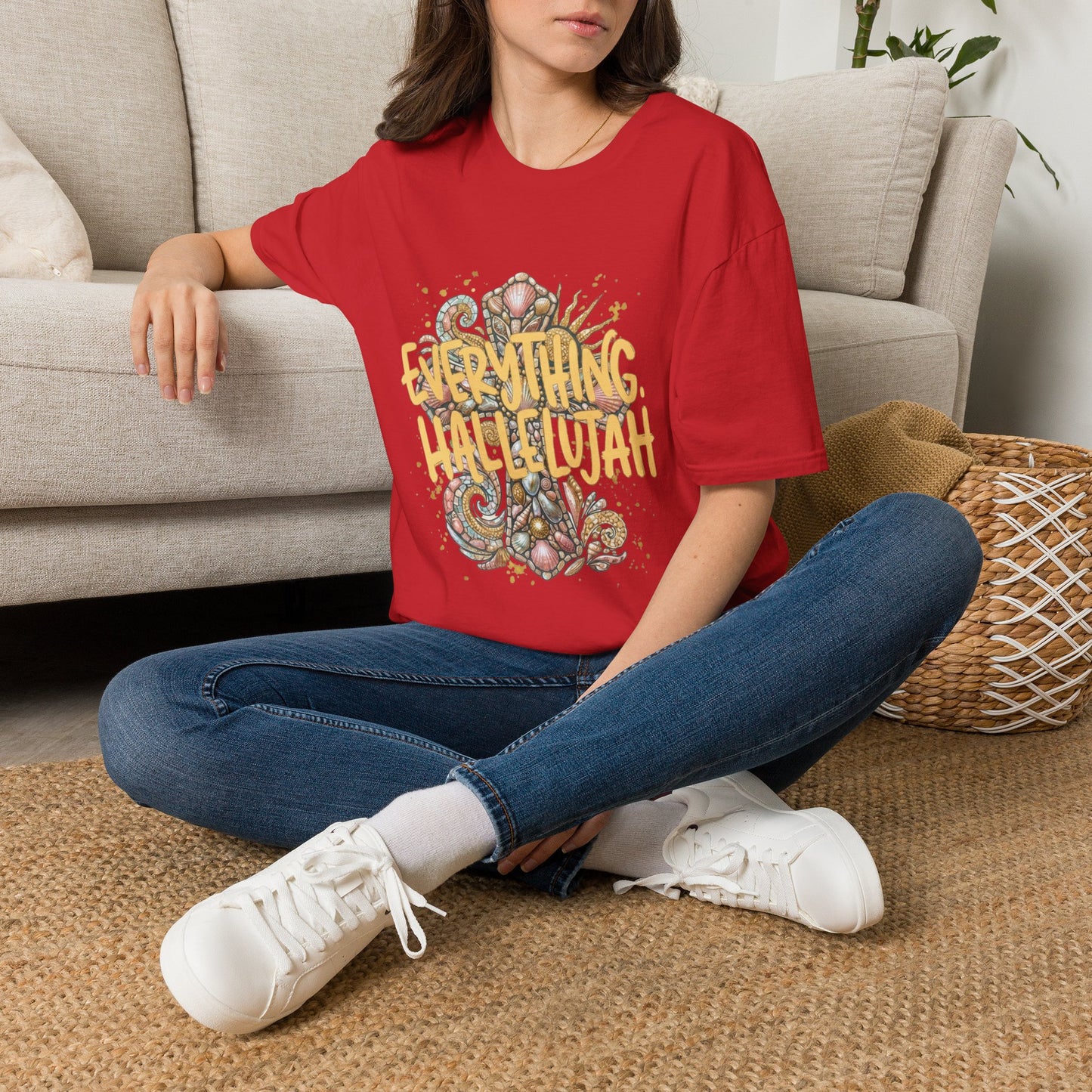 Everything Hallelujah T-Shirt — Floral Gospel Faith Tee