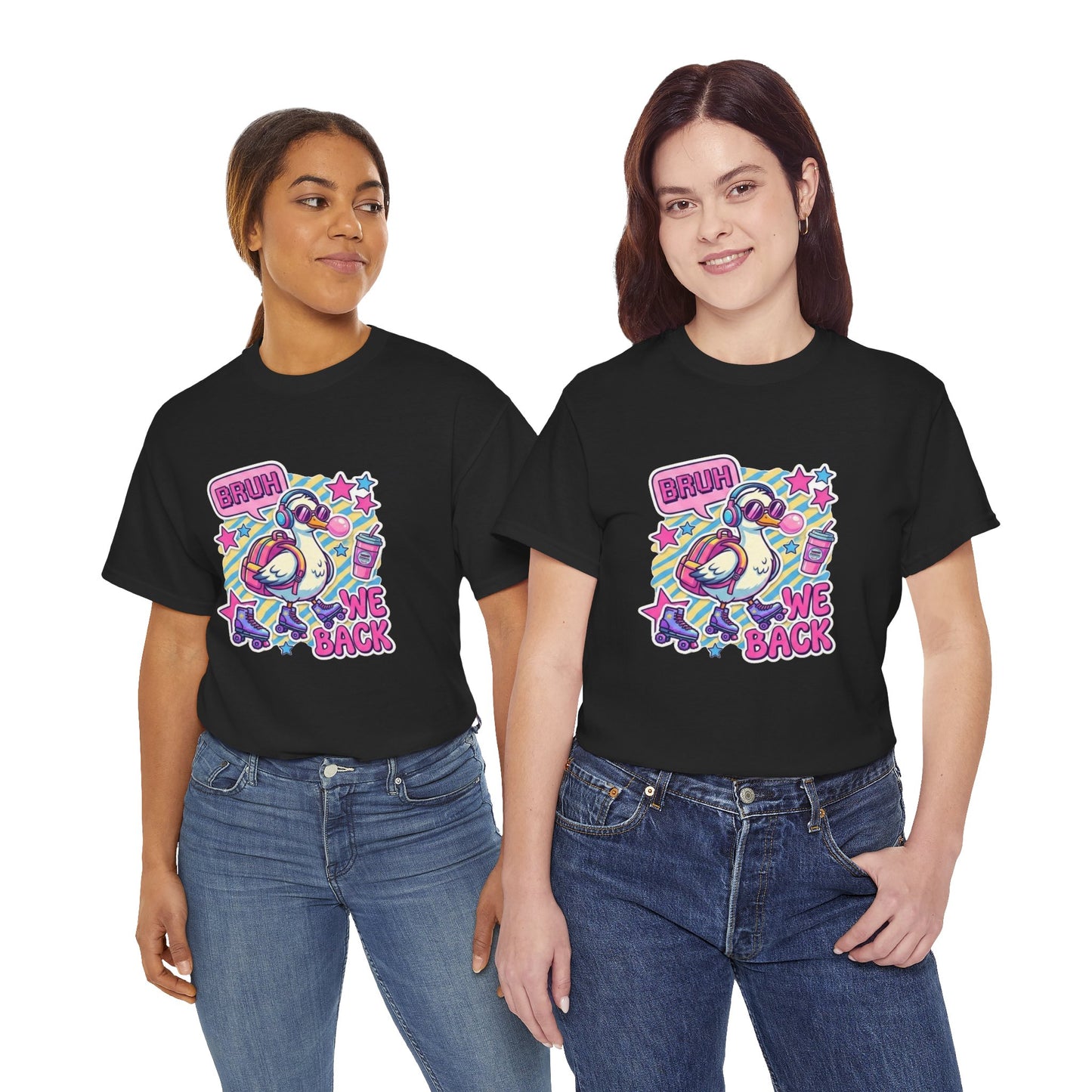 T-Shirt — Cute 'Bruh We Back' Cartoon Parrot Graphic Tee