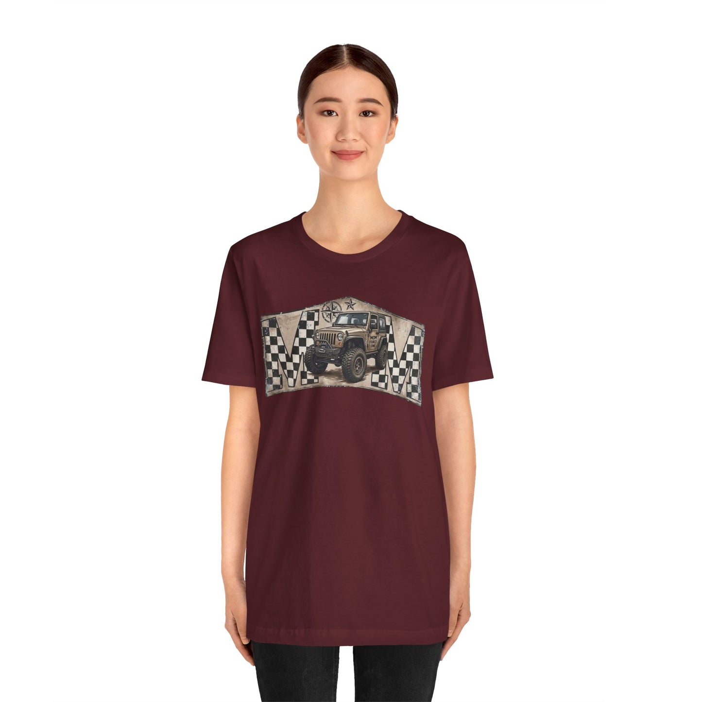 Off‑Road Vintage Jeep Tee — Racing Flag Adventure Shirt