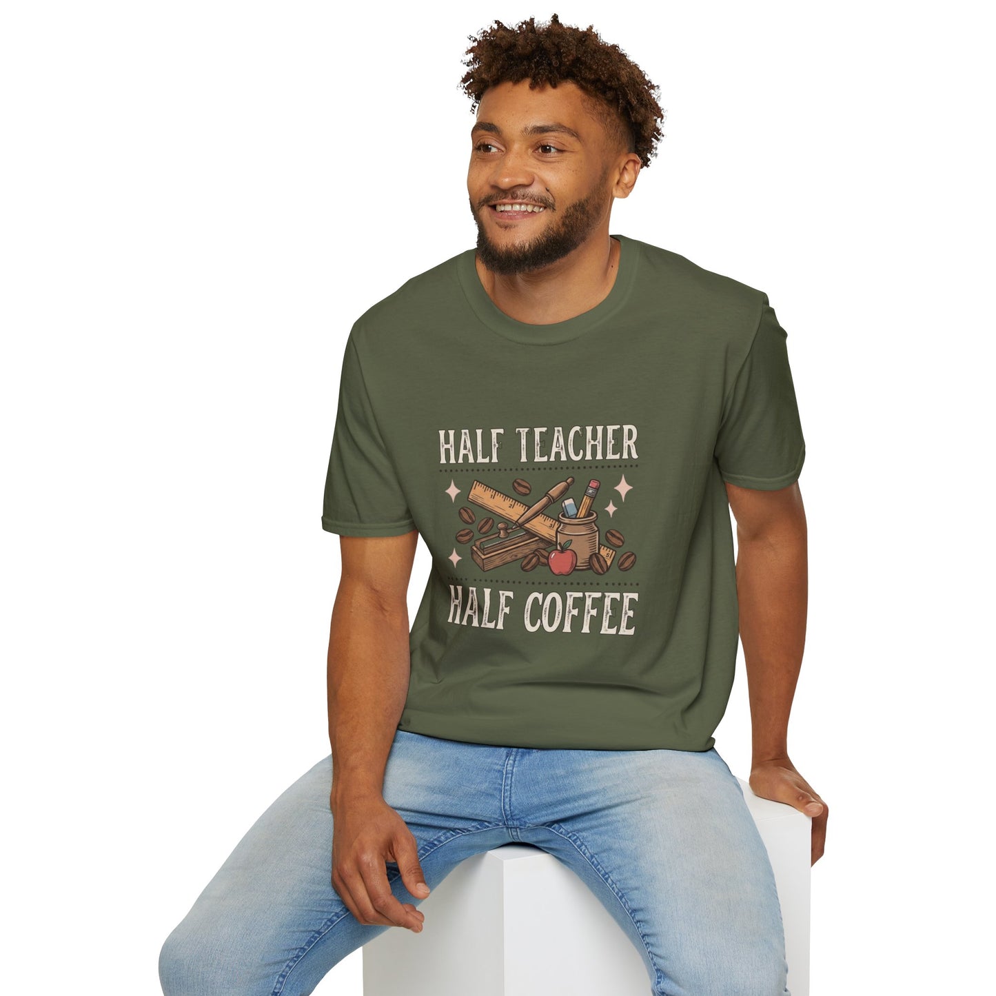 Half Teacher Half Coffee T-Shirt — Funny Teacher Coffee Shirt