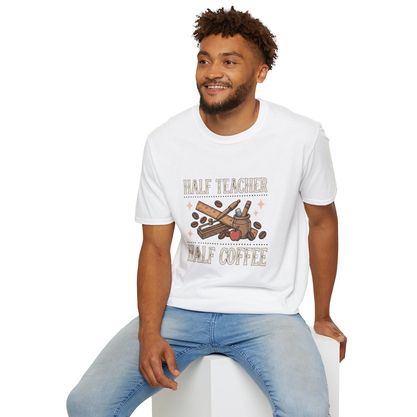 Half Teacher Half Coffee T-Shirt — Funny Teacher Coffee Shirt