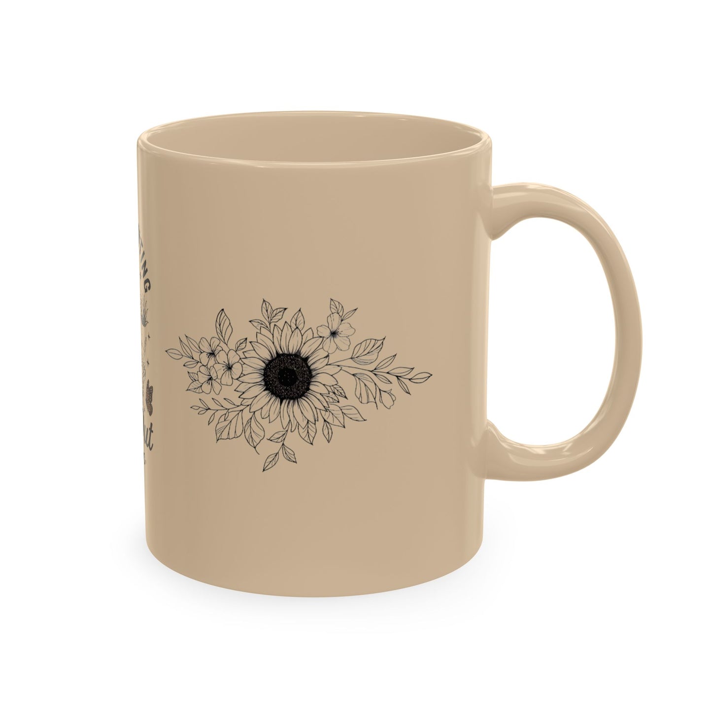 Gentle Parenting 'Drop Out' Ceramic Mug — Funny Skull Floral Coffee Cup