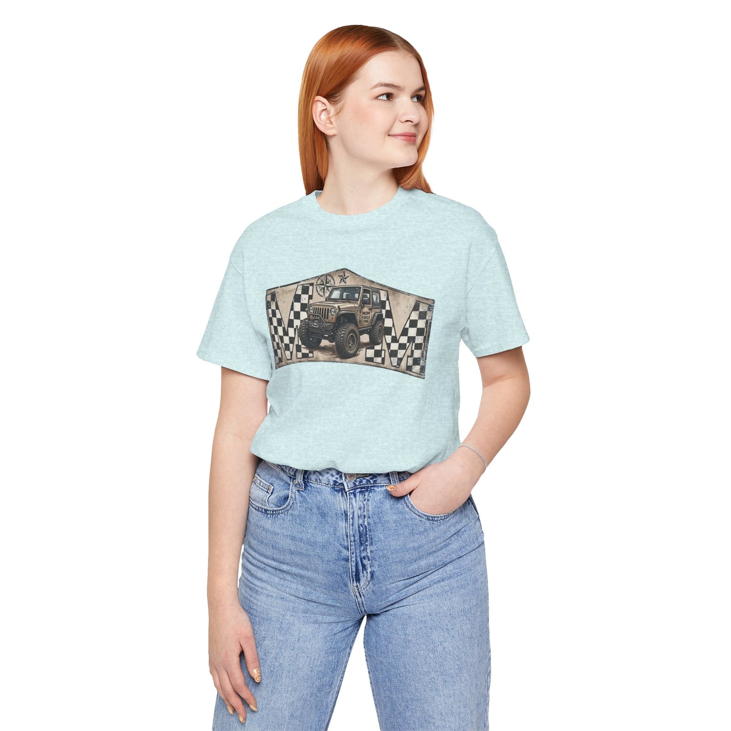 Off‑Road Vintage Jeep Tee — Racing Flag Adventure Shirt