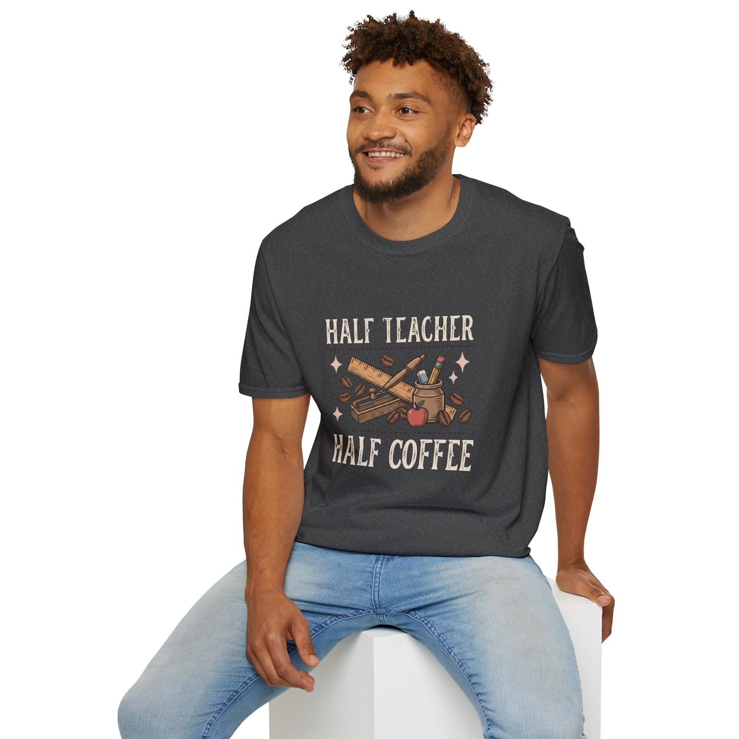 Half Teacher Half Coffee T-Shirt — Funny Teacher Coffee Shirt