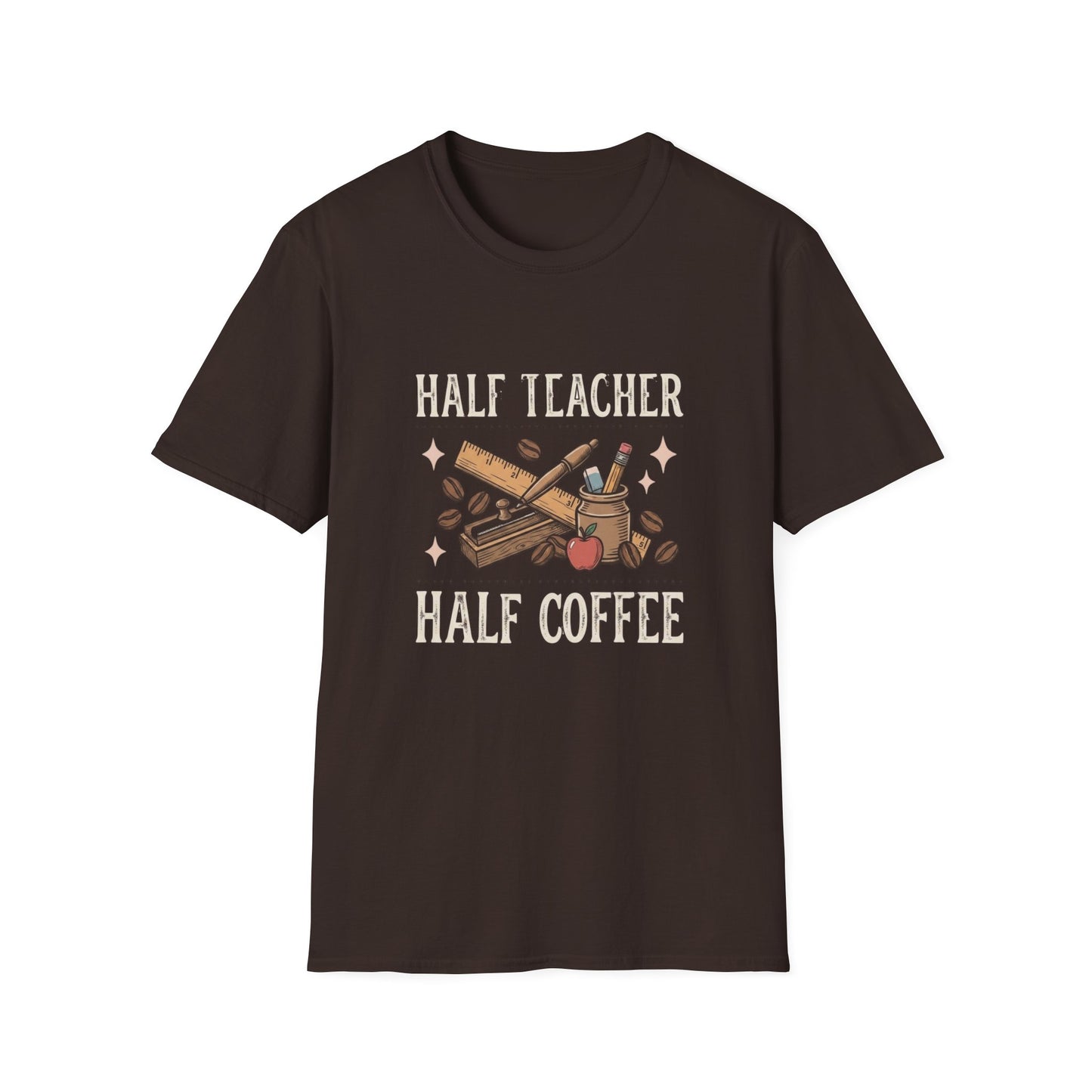 Half Teacher Half Coffee T-Shirt — Funny Teacher Coffee Shirt