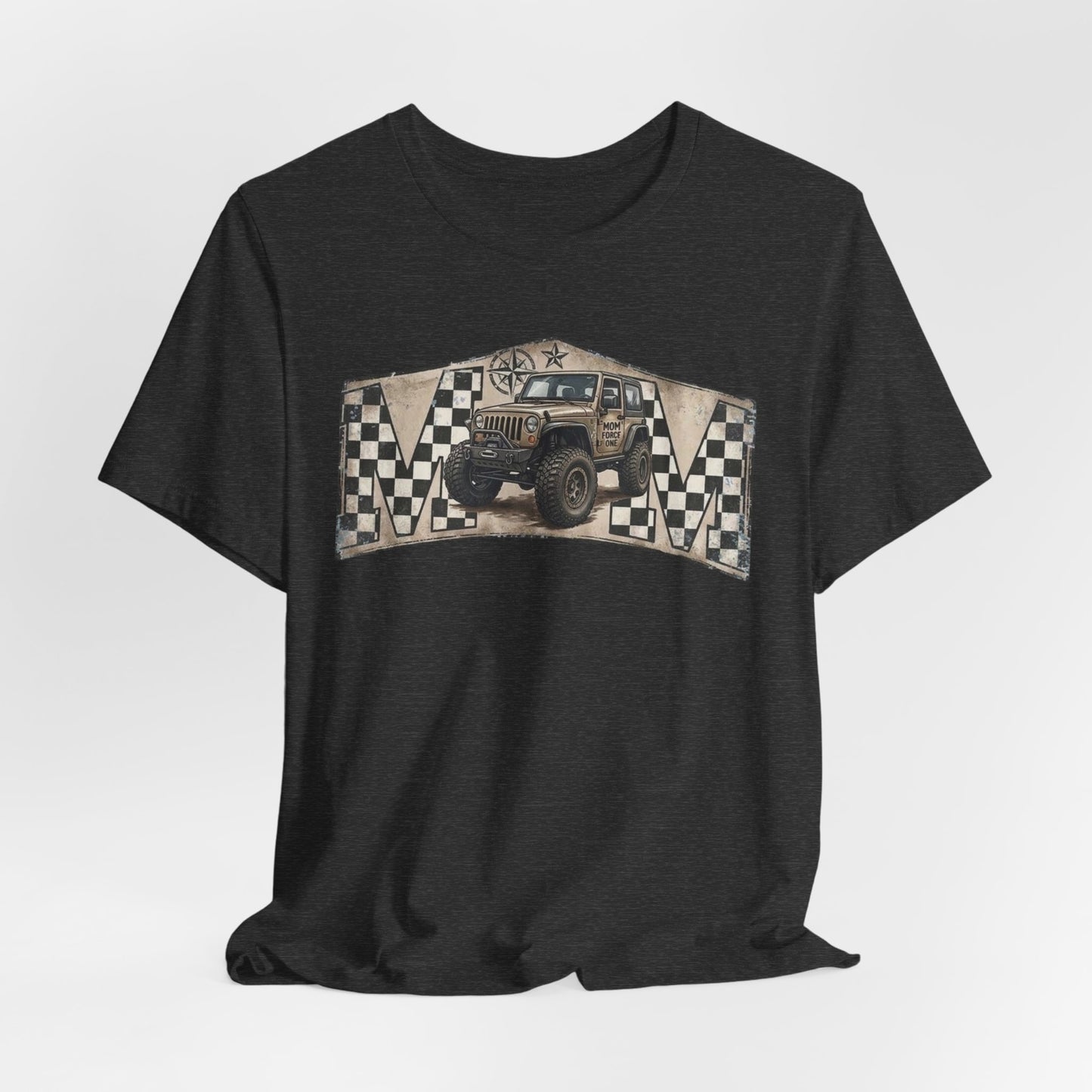 Off‑Road Vintage Jeep Tee — Racing Flag Adventure Shirt