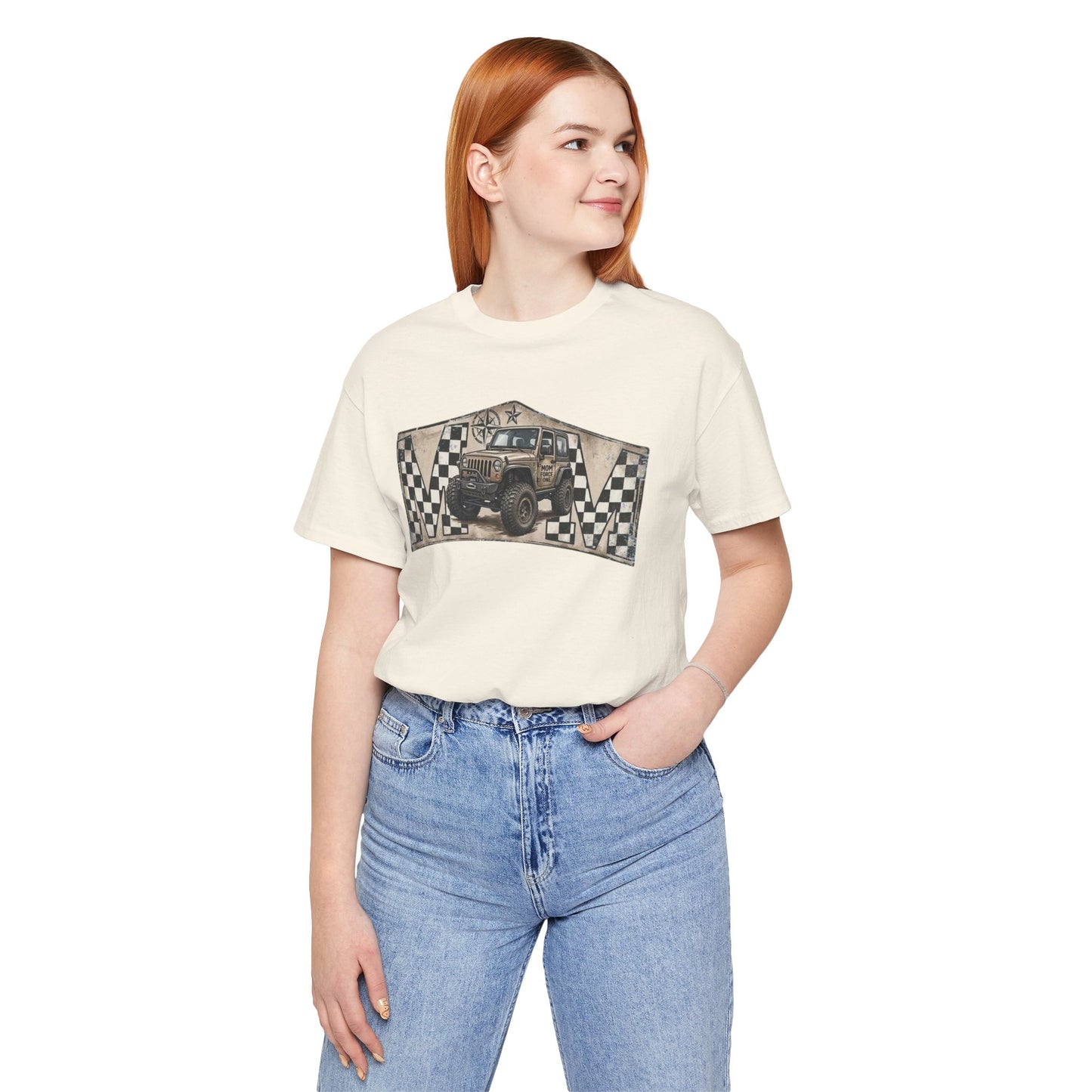 Off‑Road Vintage Jeep Tee — Racing Flag Adventure Shirt