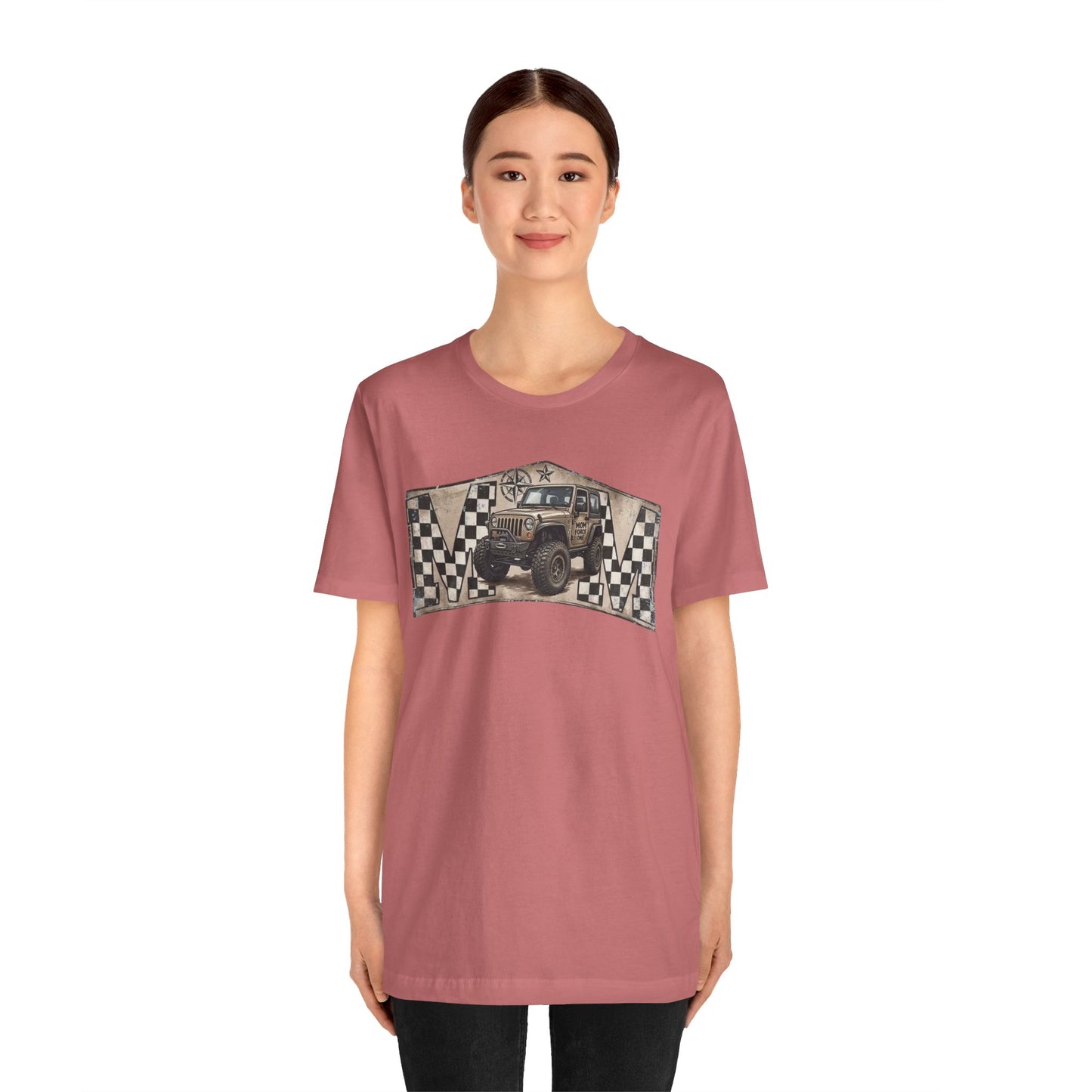 Off‑Road Vintage Jeep Tee — Racing Flag Adventure Shirt