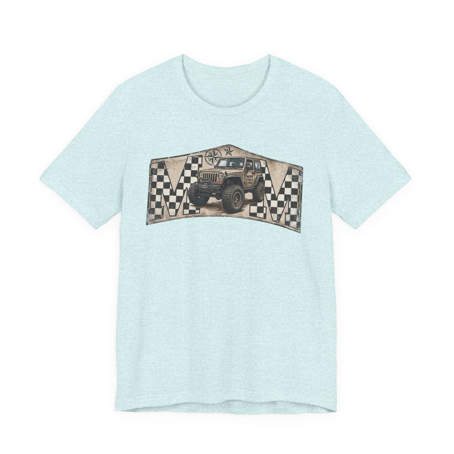 Off‑Road Vintage Jeep Tee — Racing Flag Adventure Shirt