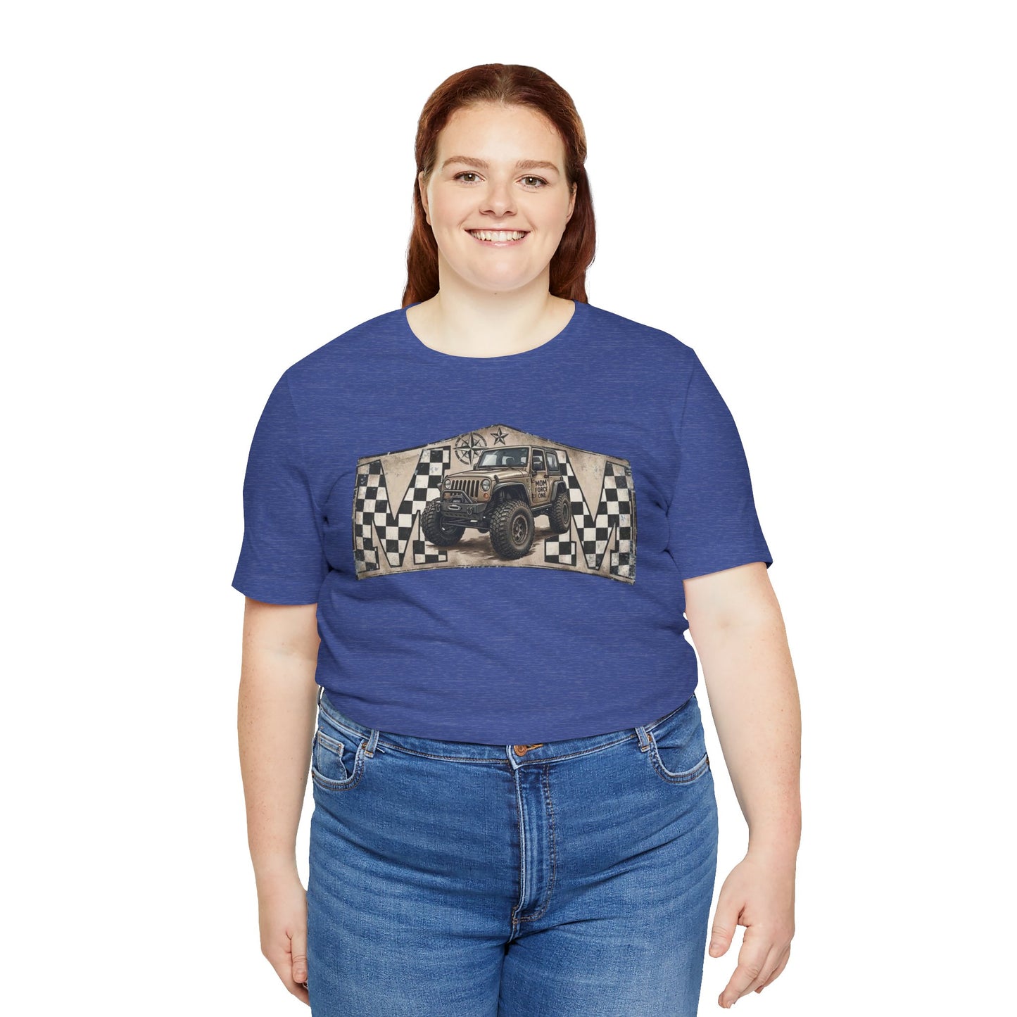 Off‑Road Vintage Jeep Tee — Racing Flag Adventure Shirt